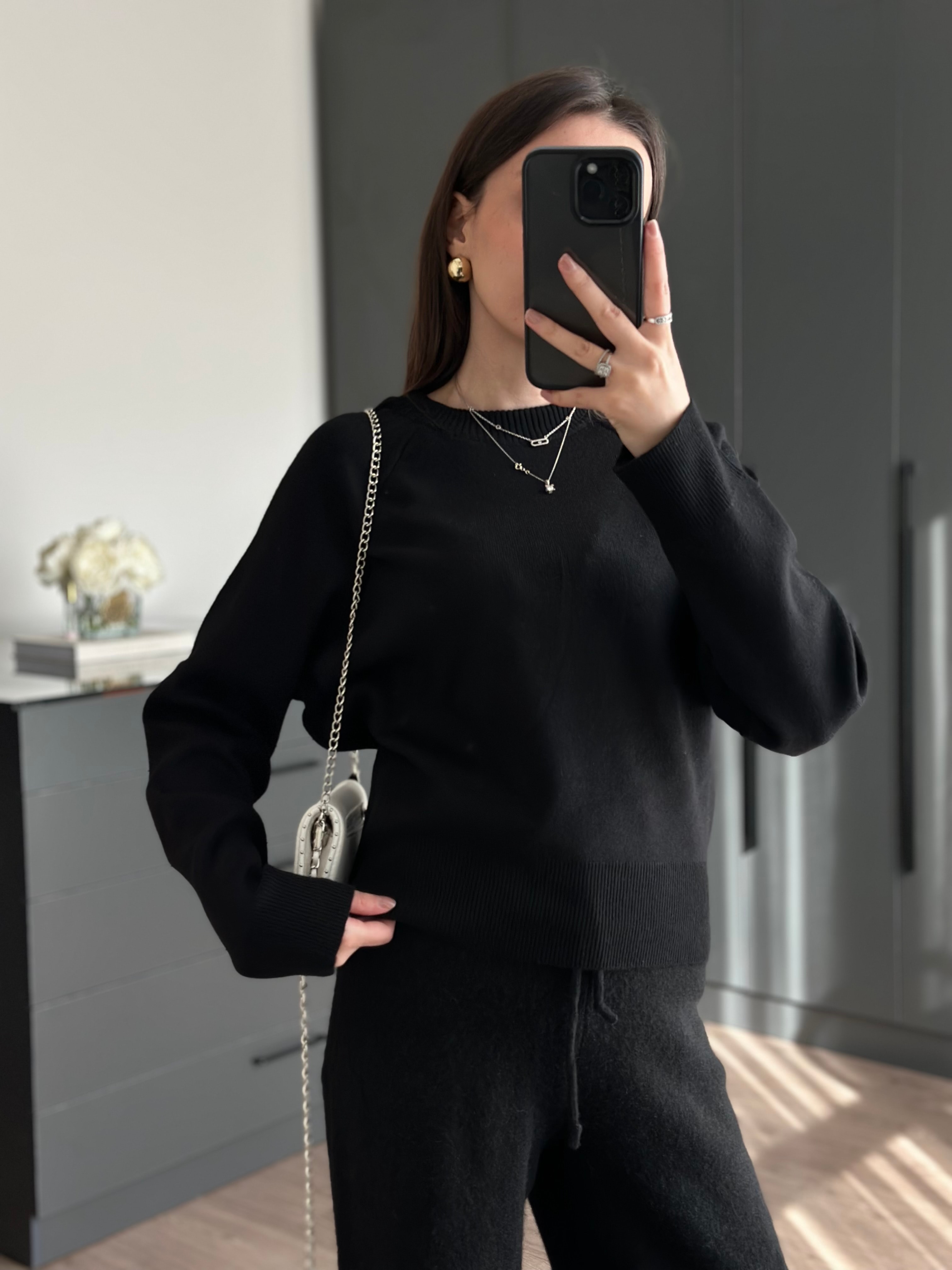 BİSİKLET YAKA BASİC SİYAH KAZAK