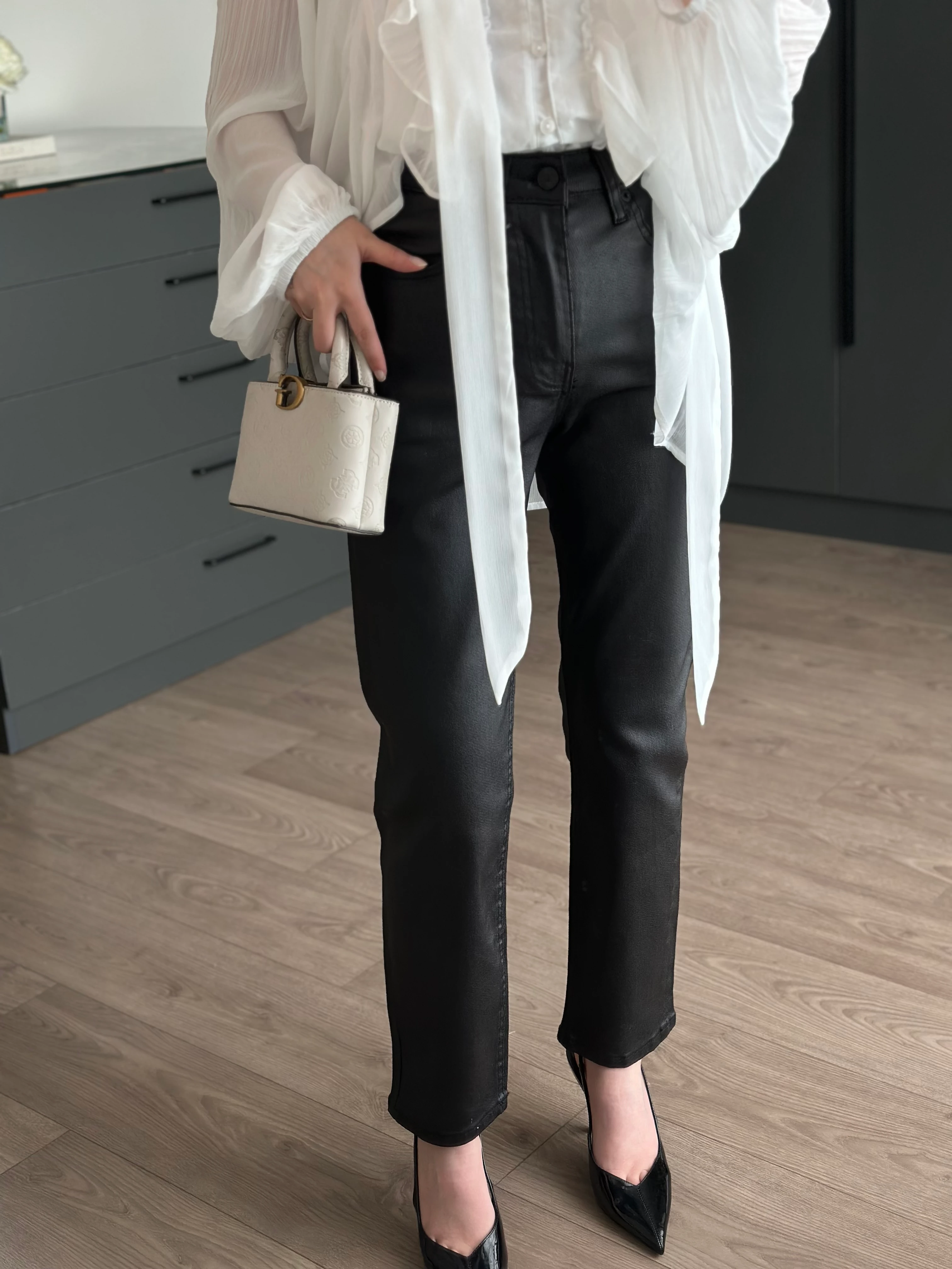 MUMLU FİT MOM JEAN  - SİYAH