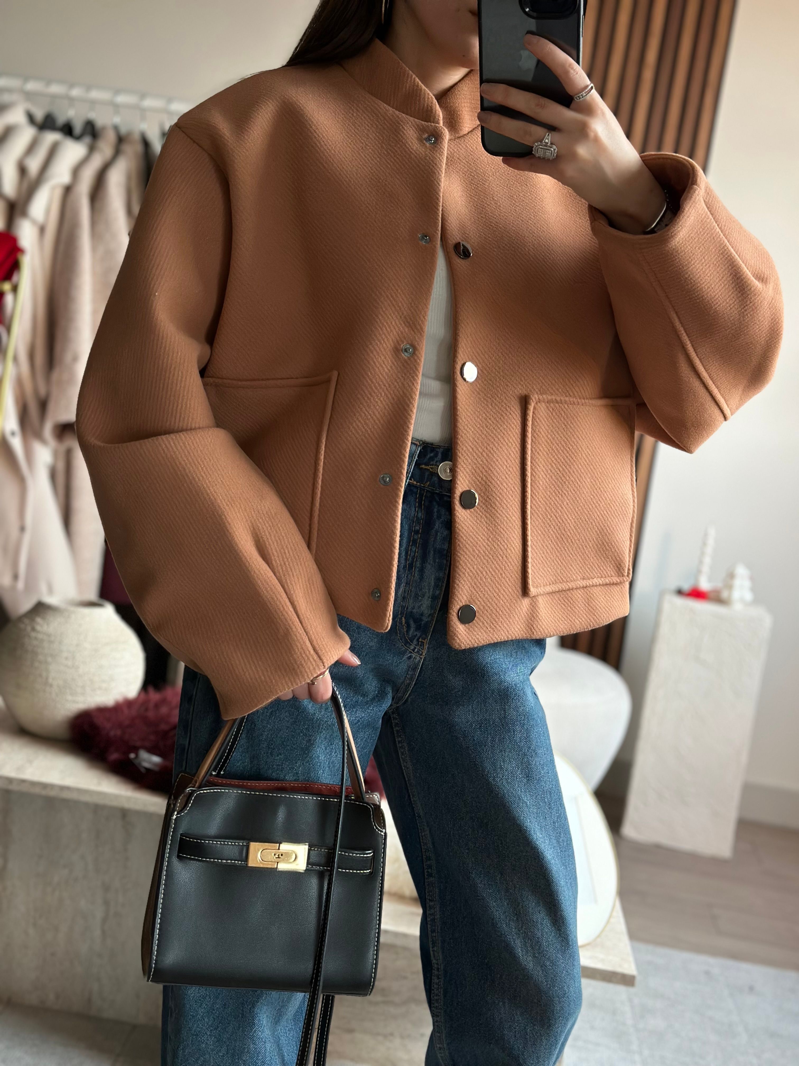 CAMEL PREMIUM CEPLİ BOMBER CEKET