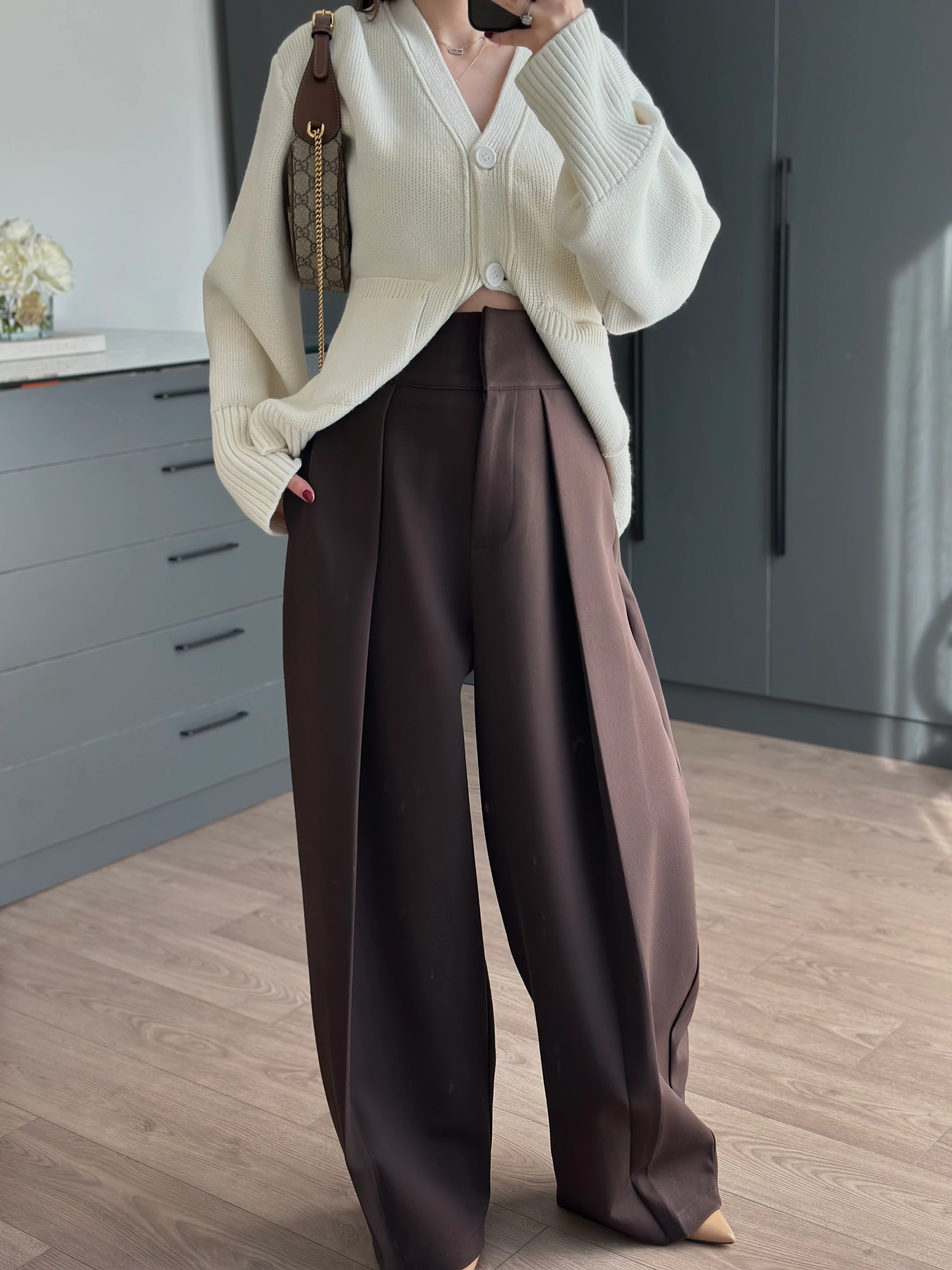 PİLİLİ BALON KAHVE PANTOLON