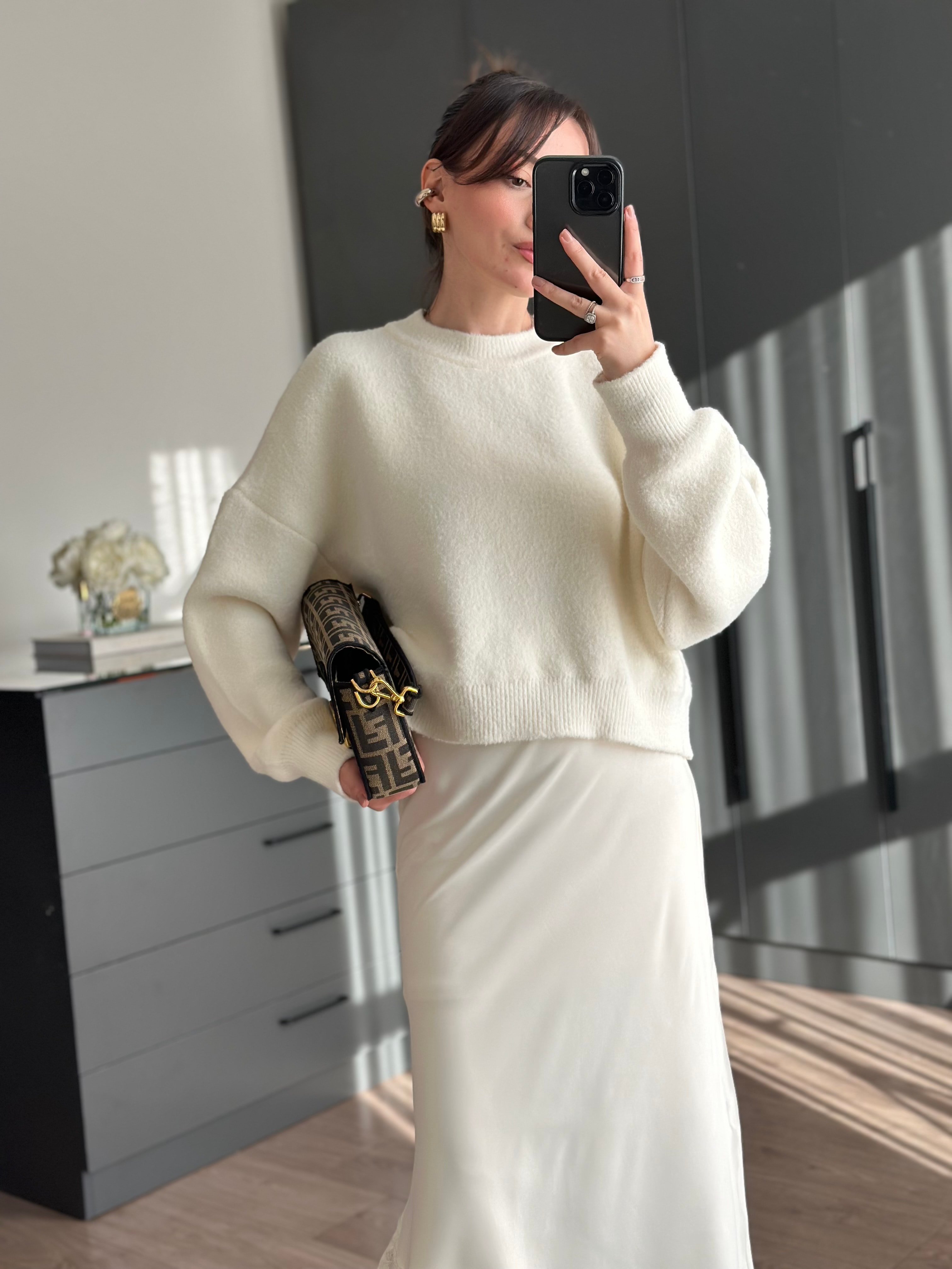 BİSİKLET YAKA EKRU KAZAK