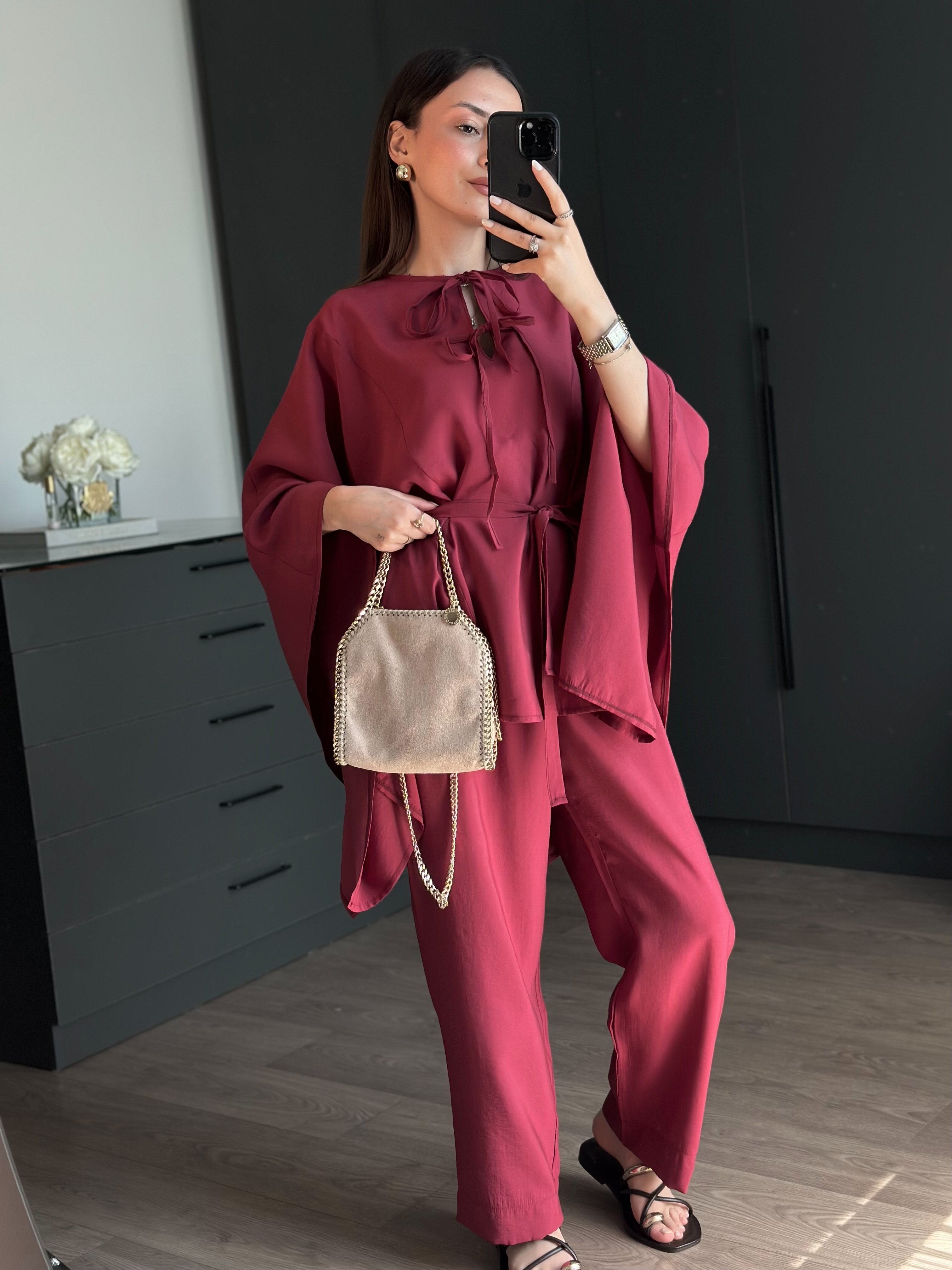 BORDO PELERİN KOLLU TAKIM