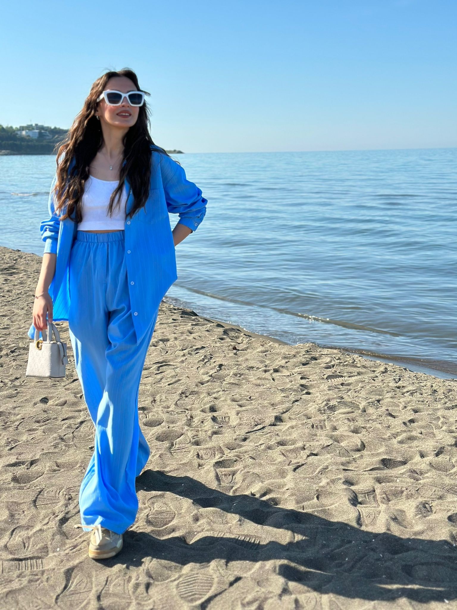 STRIPED PATTERNED SHIRT AND TROUSERS SUIT