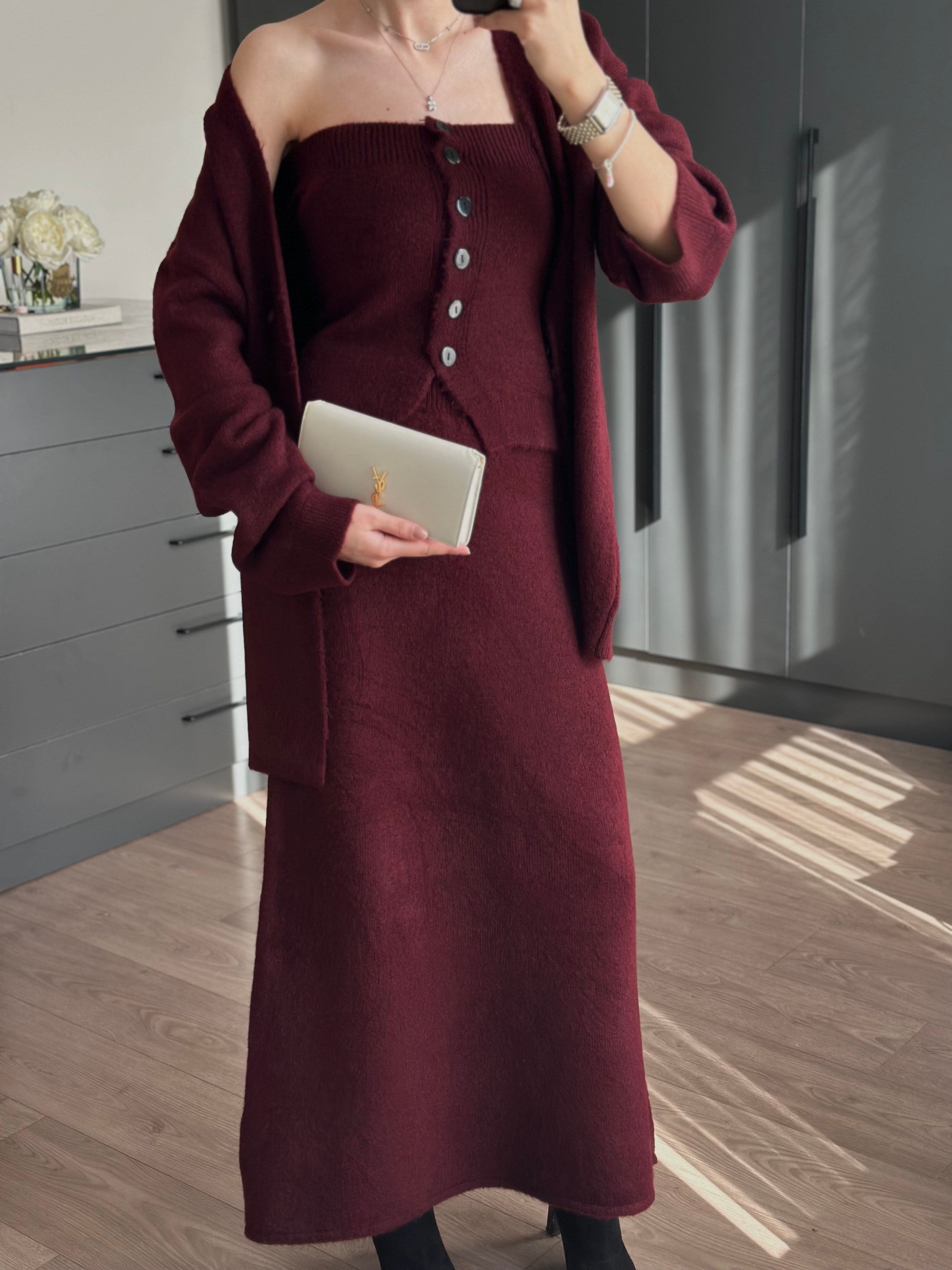 BORDO RENGİ TRİKO 3'LÜ TAKIM