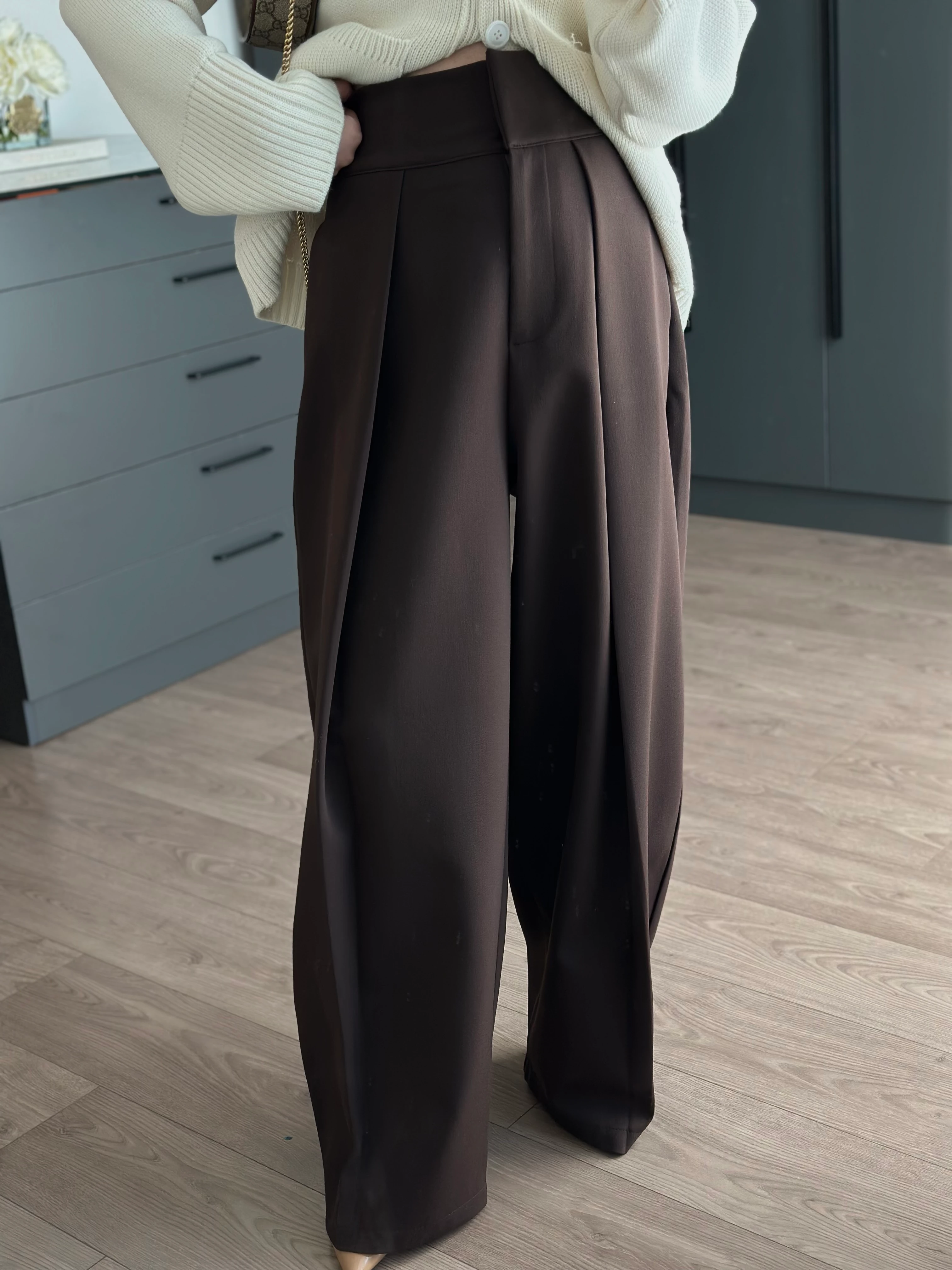 PİLİLİ BALON KAHVE PANTOLON