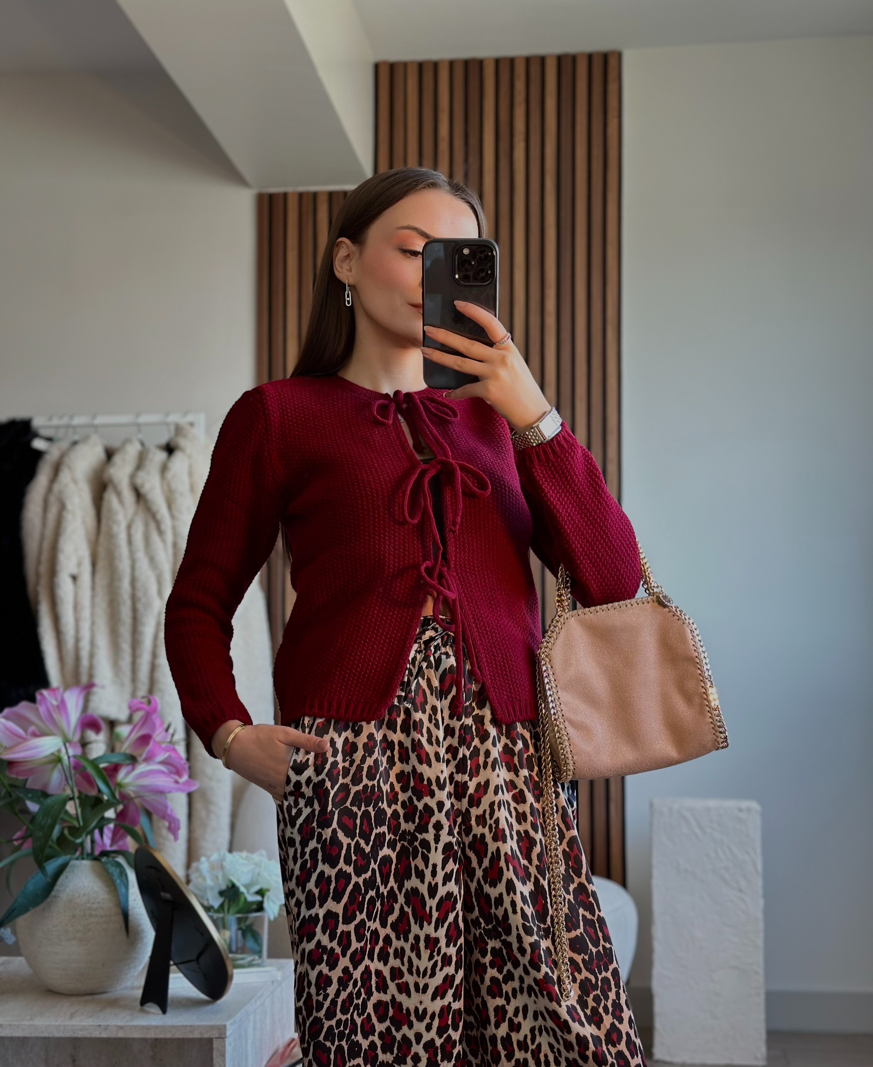 BORDO ÖRME BAĞCIKLI HIRKA