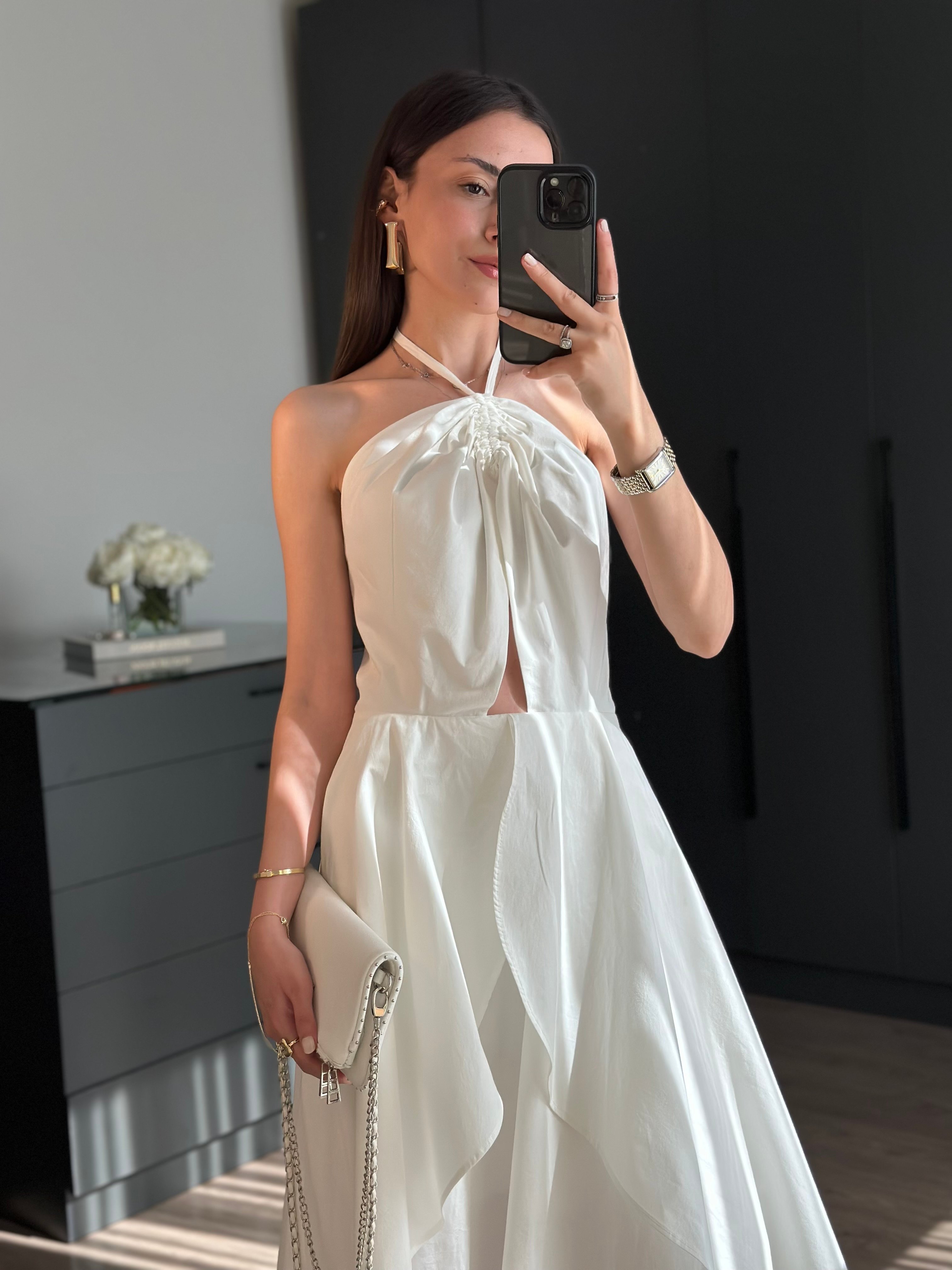 TIANA TASARIM  BOYUNDAN BAĞLAMA MODEL ELBİSE