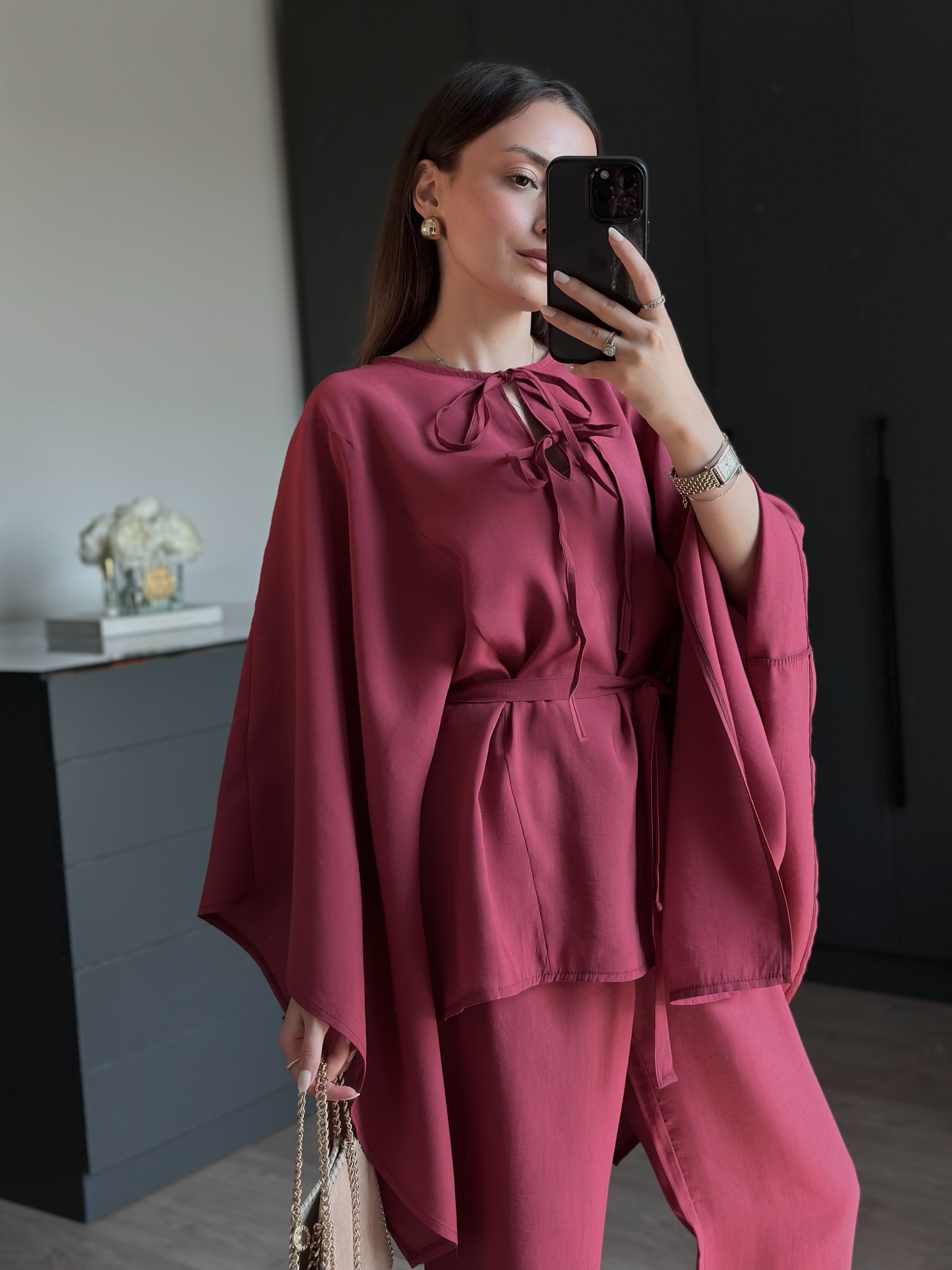 BORDO PELERİN KOLLU TAKIM