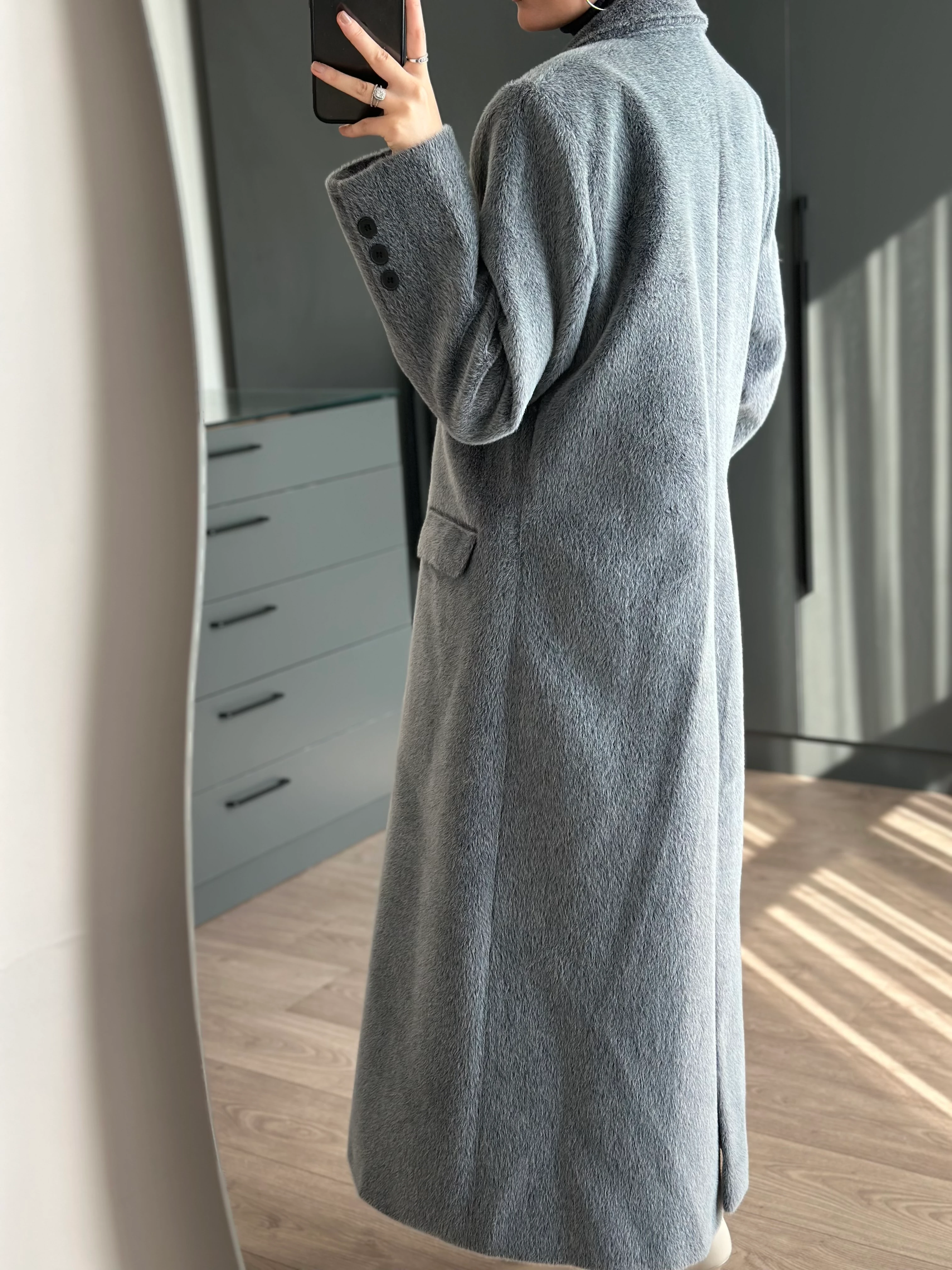 PREMIUM DOKULU GRİ KABAN