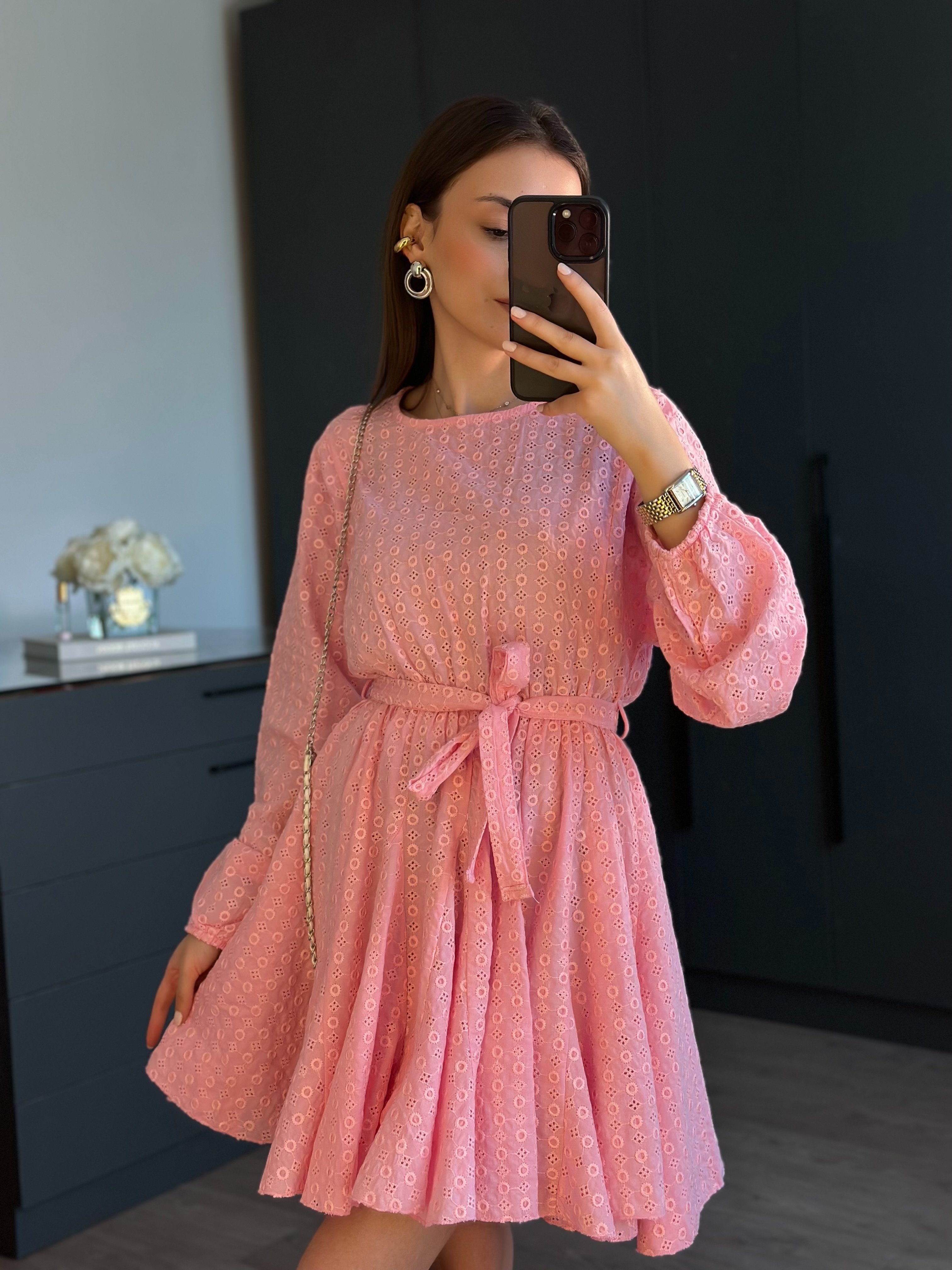 PEMBE FİSTO KLOŞ ELBİSE