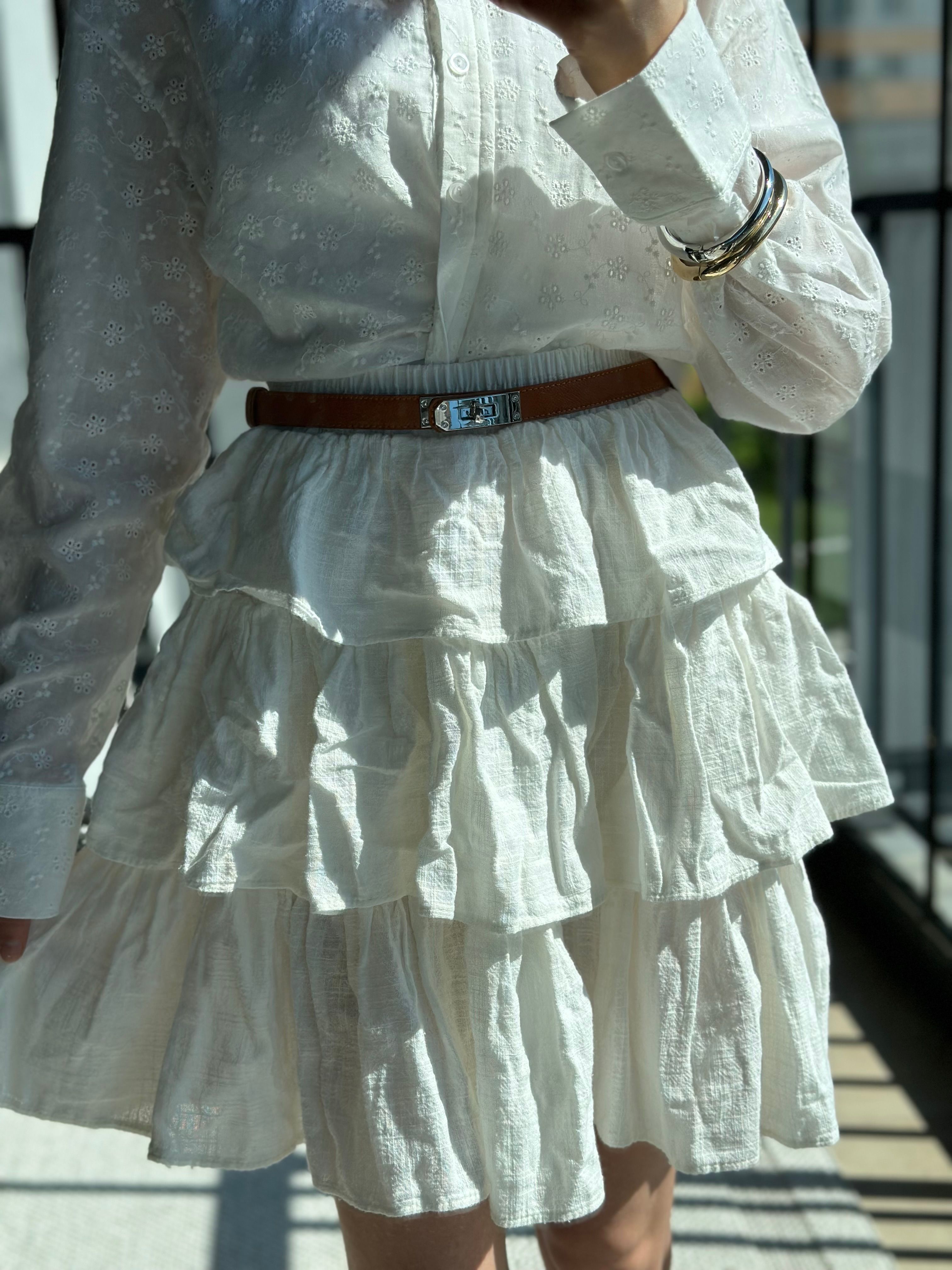 LINEN RUFFLE SKIRT