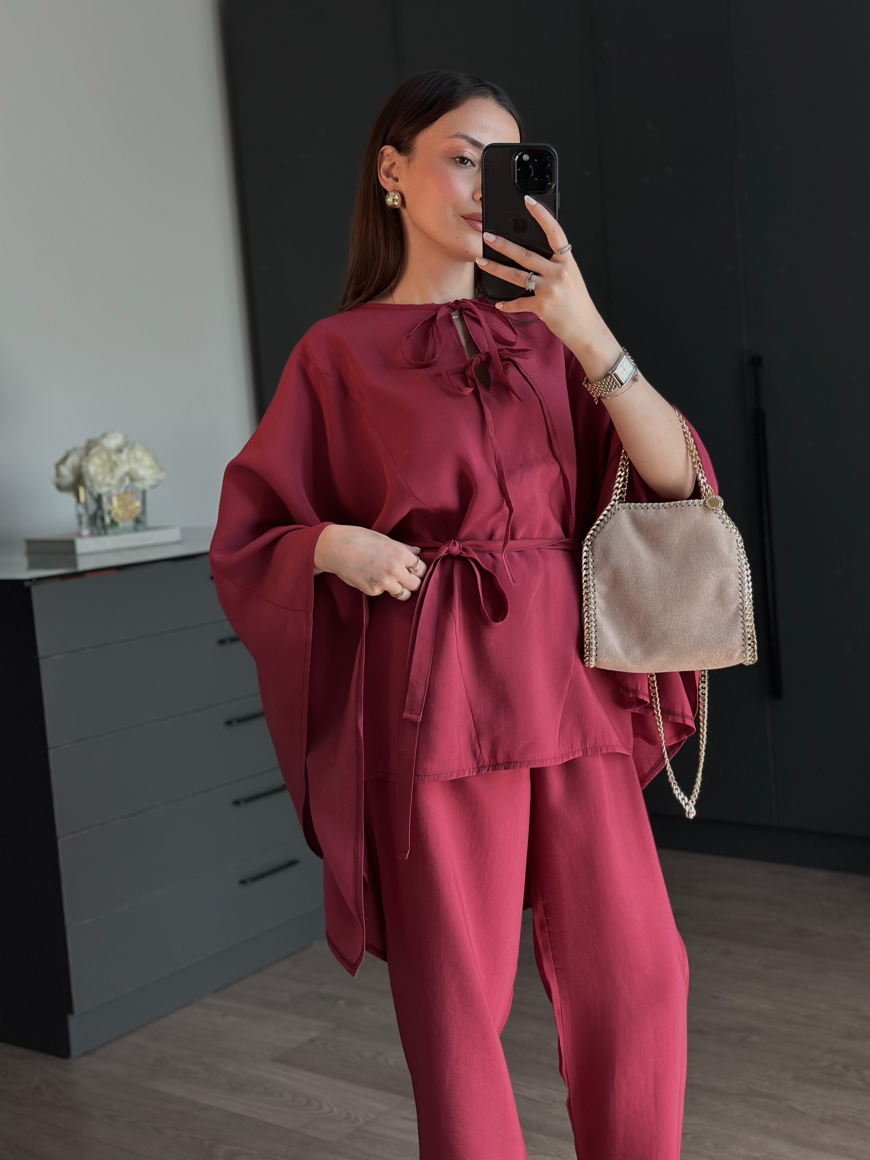 BORDO PELERİN KOLLU TAKIM