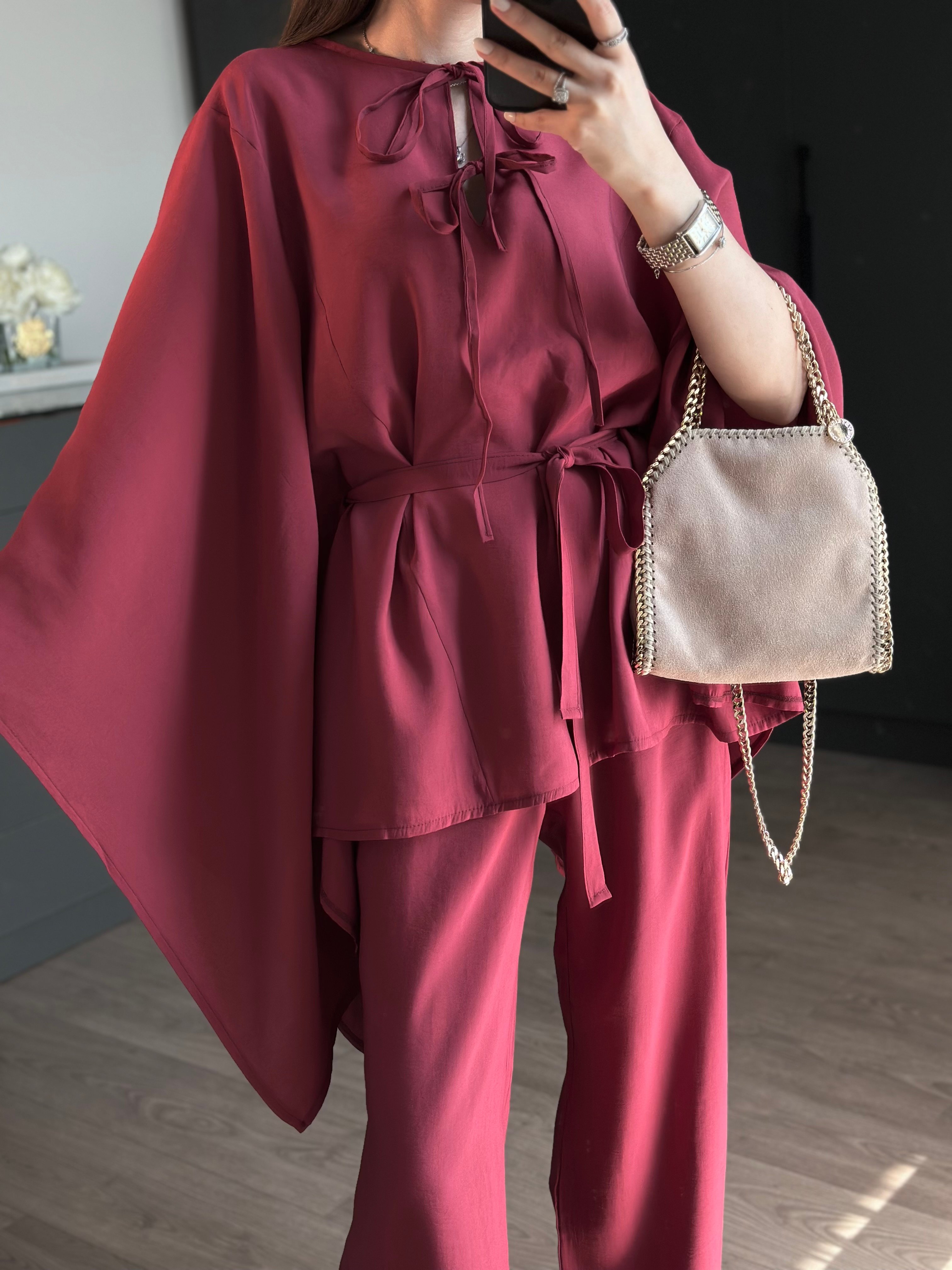 BORDO PELERİN KOLLU TAKIM