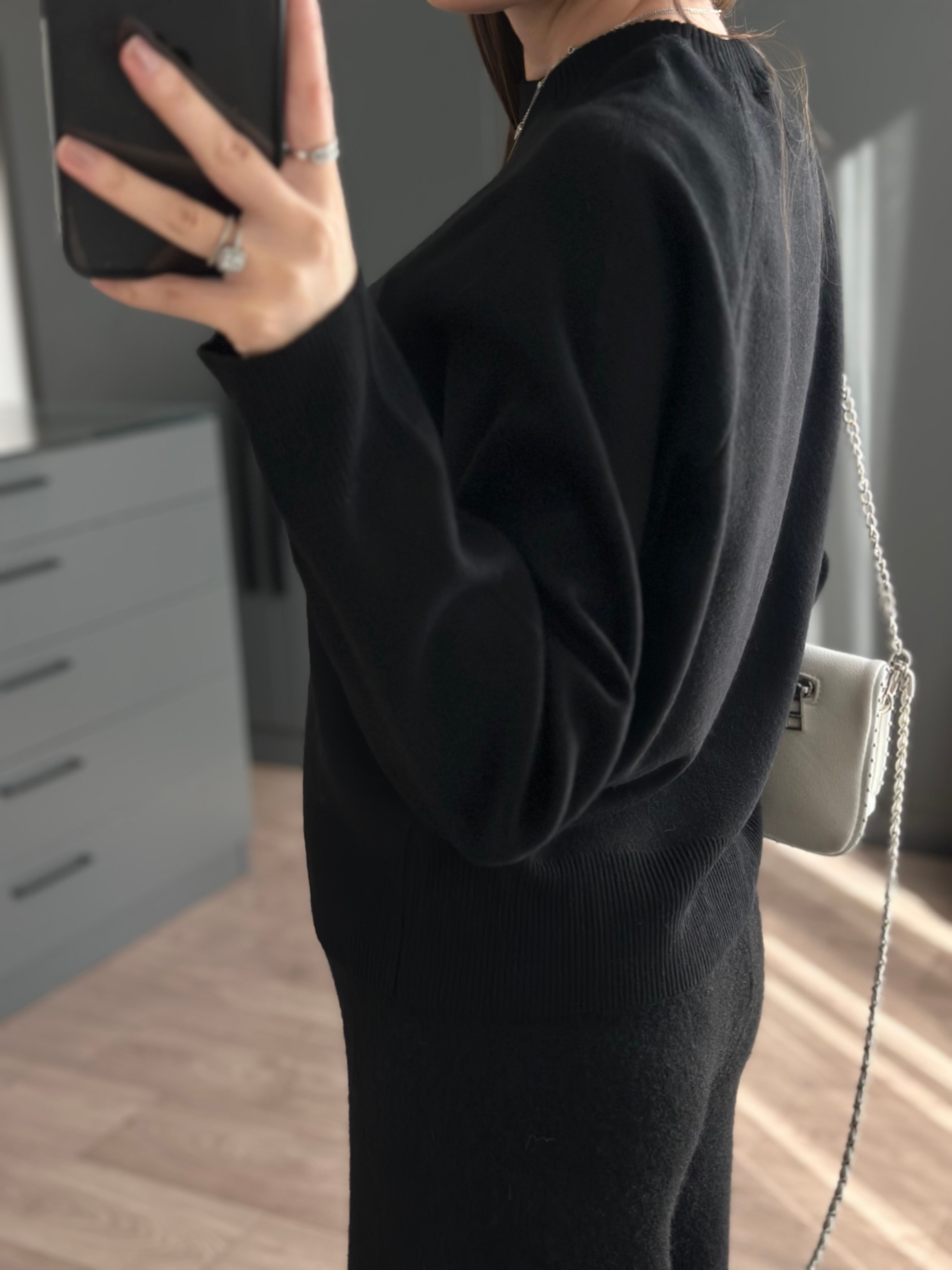 BİSİKLET YAKA BASİC SİYAH KAZAK