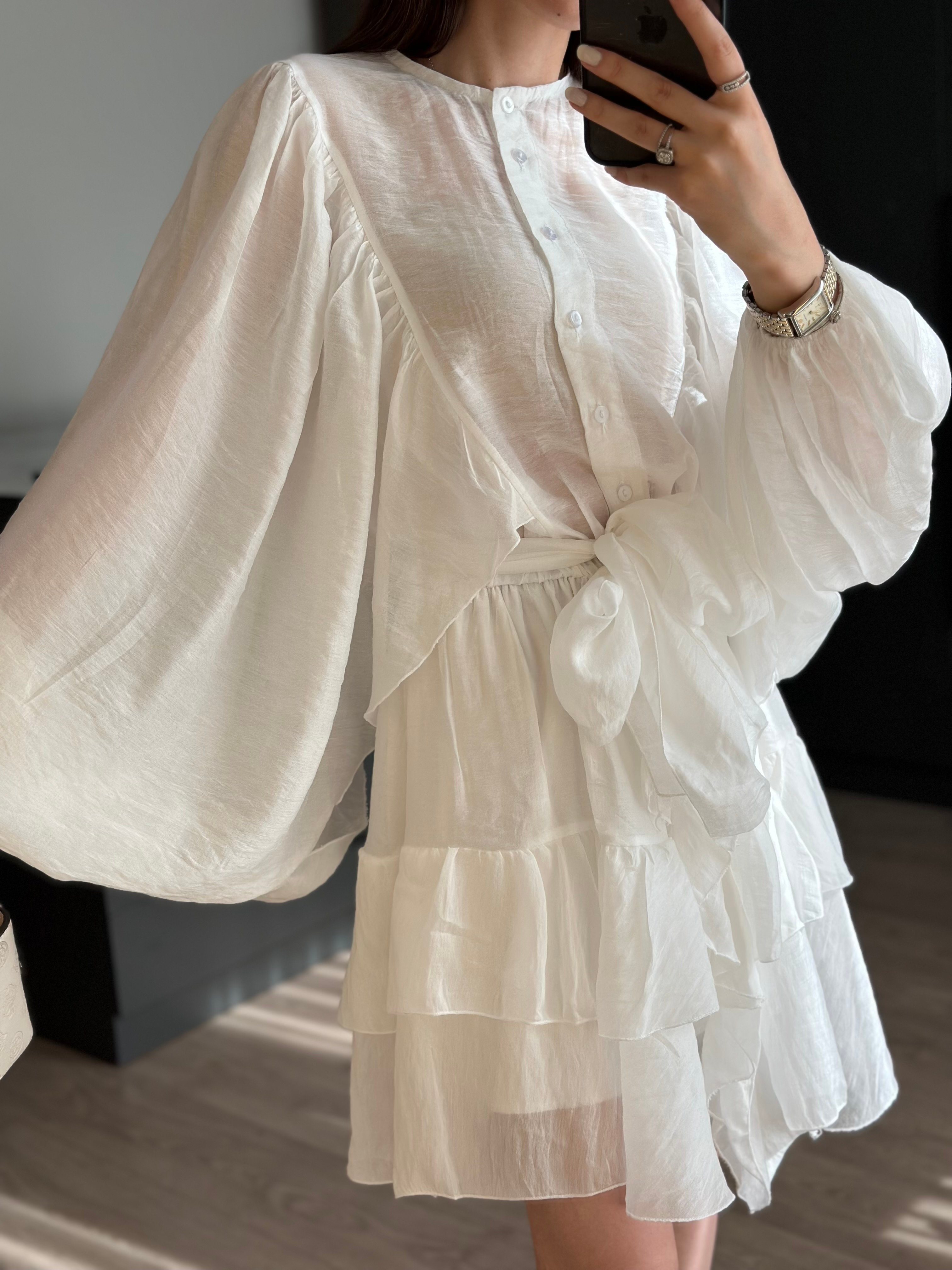 MARKA MODEL TASARIM BEYAZ ELBİSE