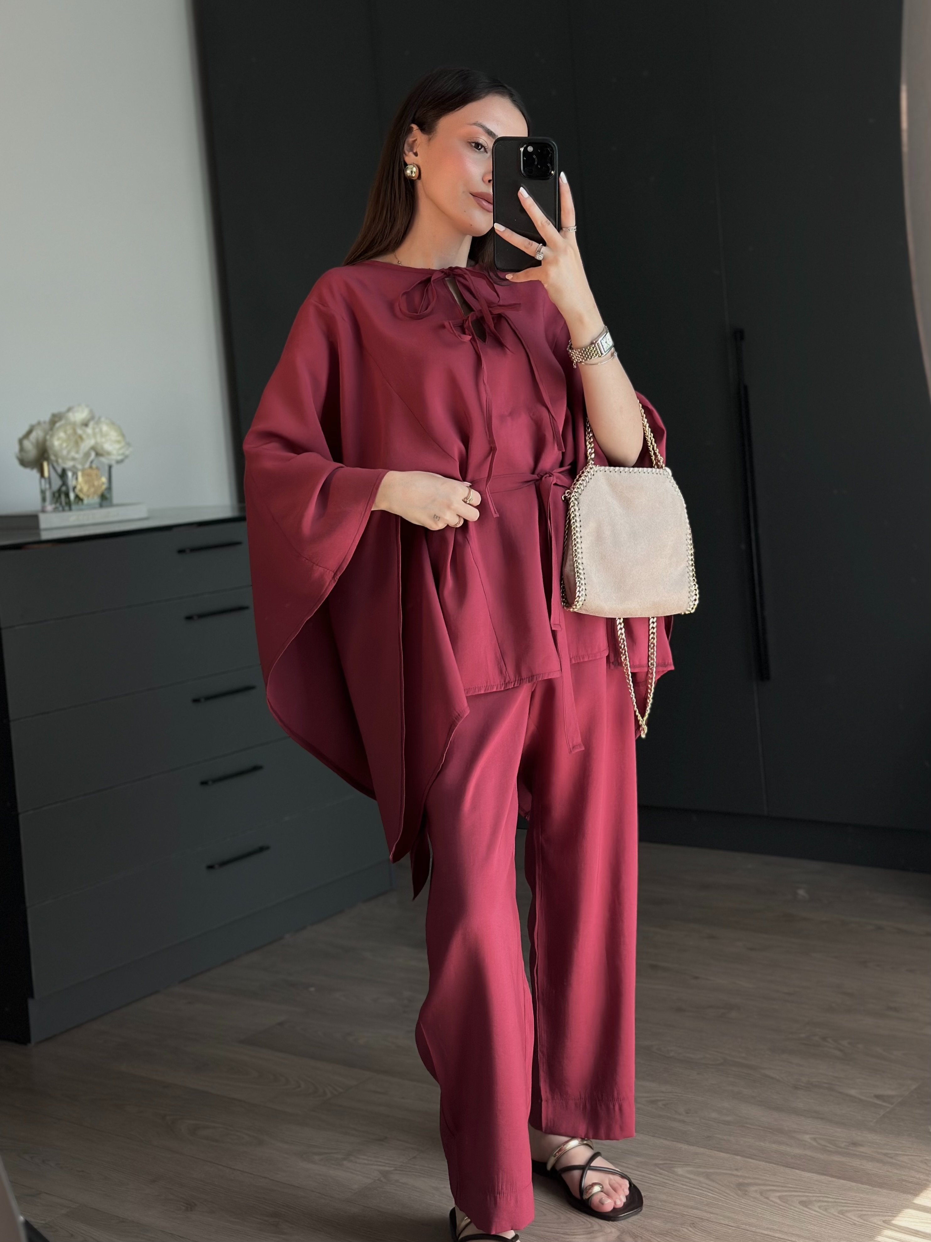 BORDO PELERİN KOLLU TAKIM