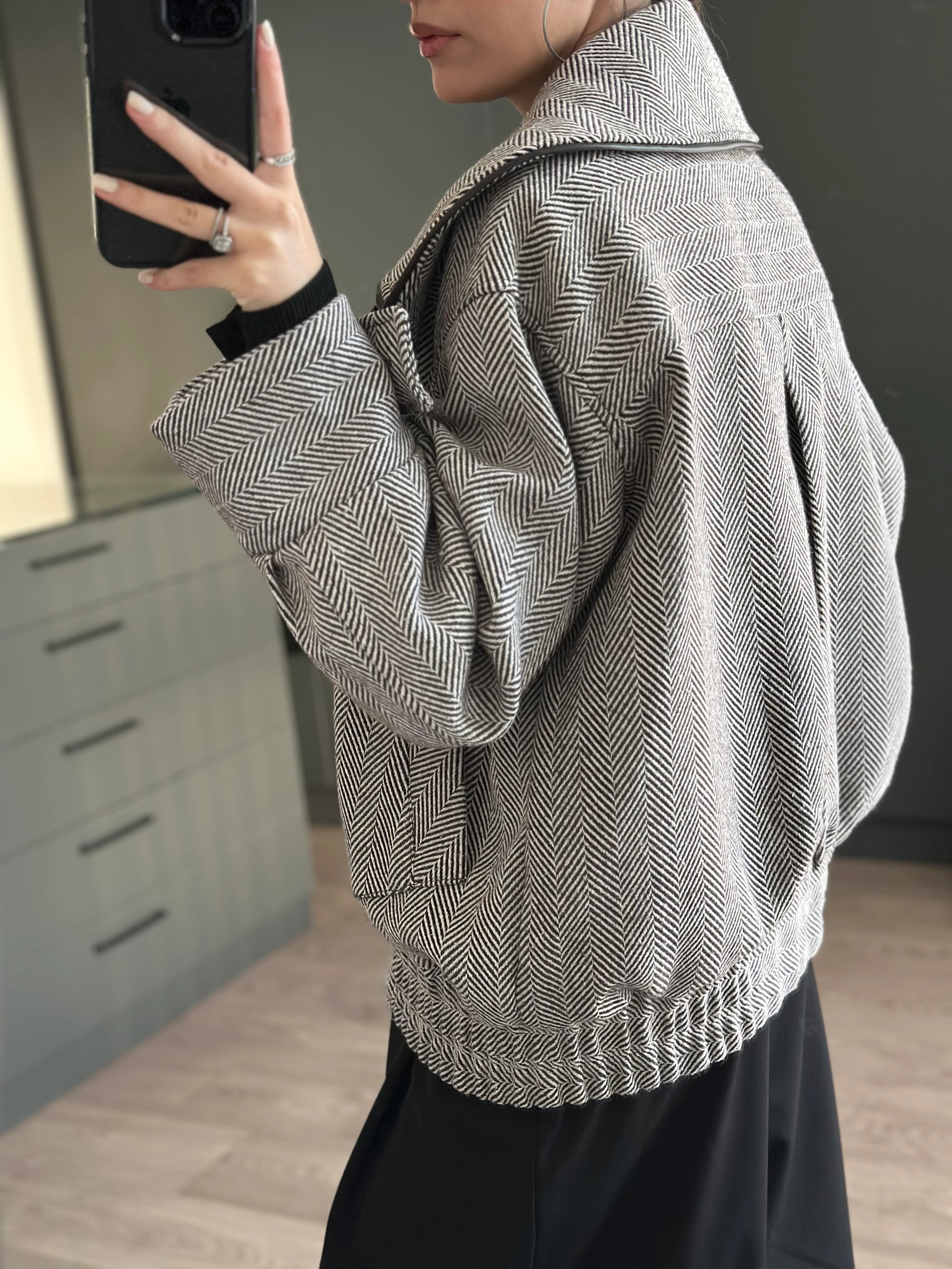 BALIK SIRTI KRUVAZE YAKA CEKET