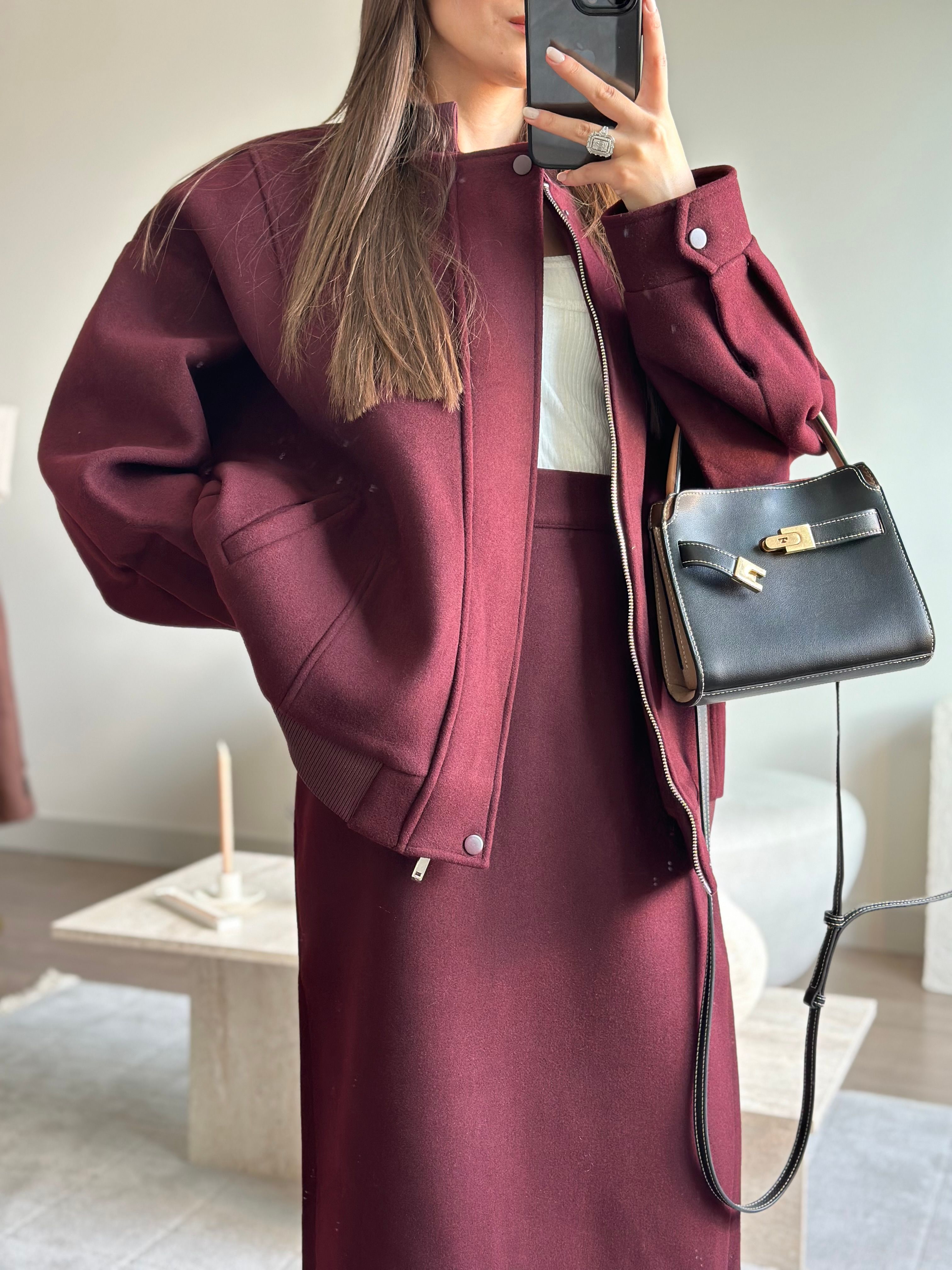 BORDO KAŞE BOMBER CEKET
