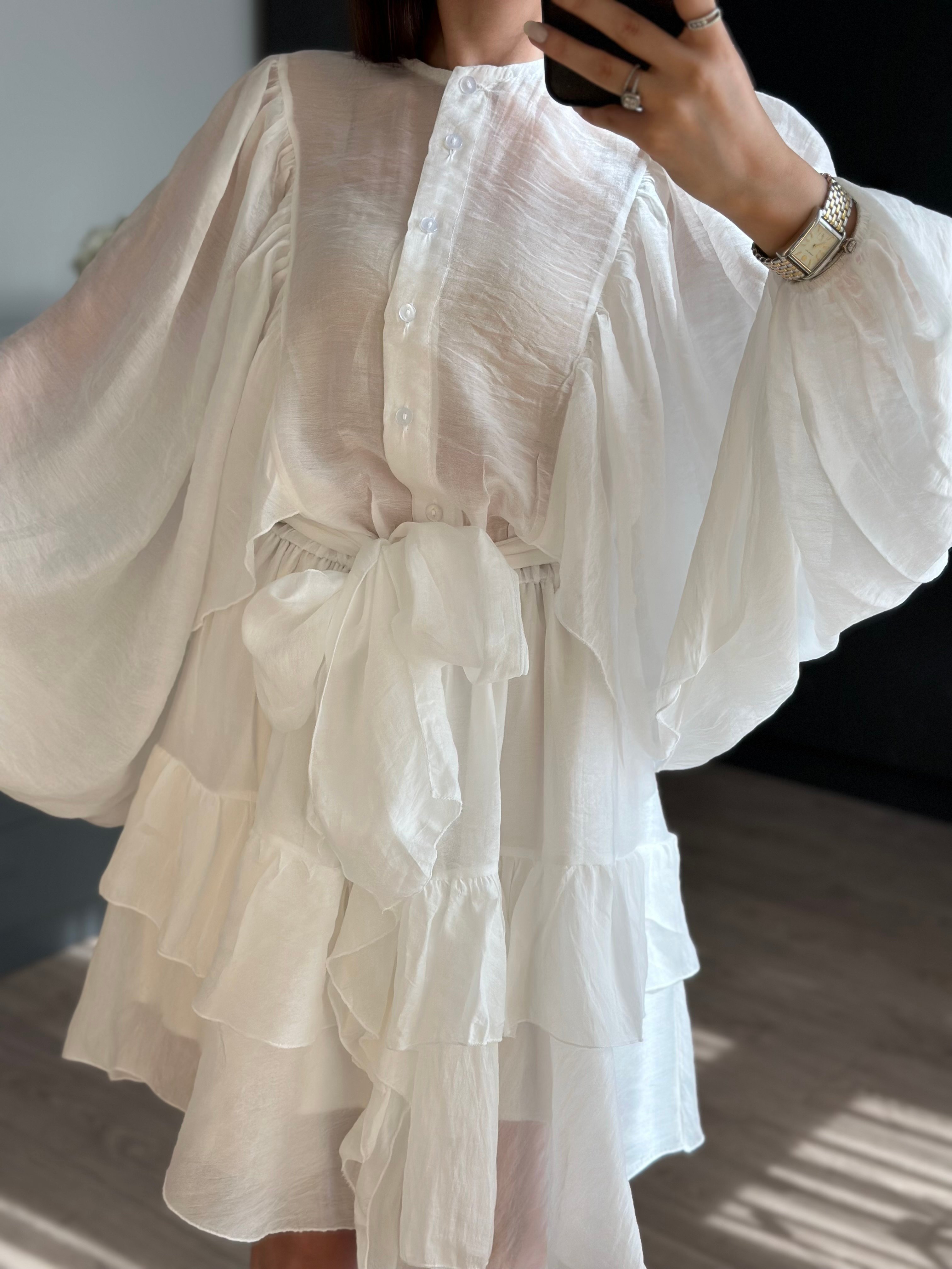 MARKA MODEL TASARIM BEYAZ ELBİSE