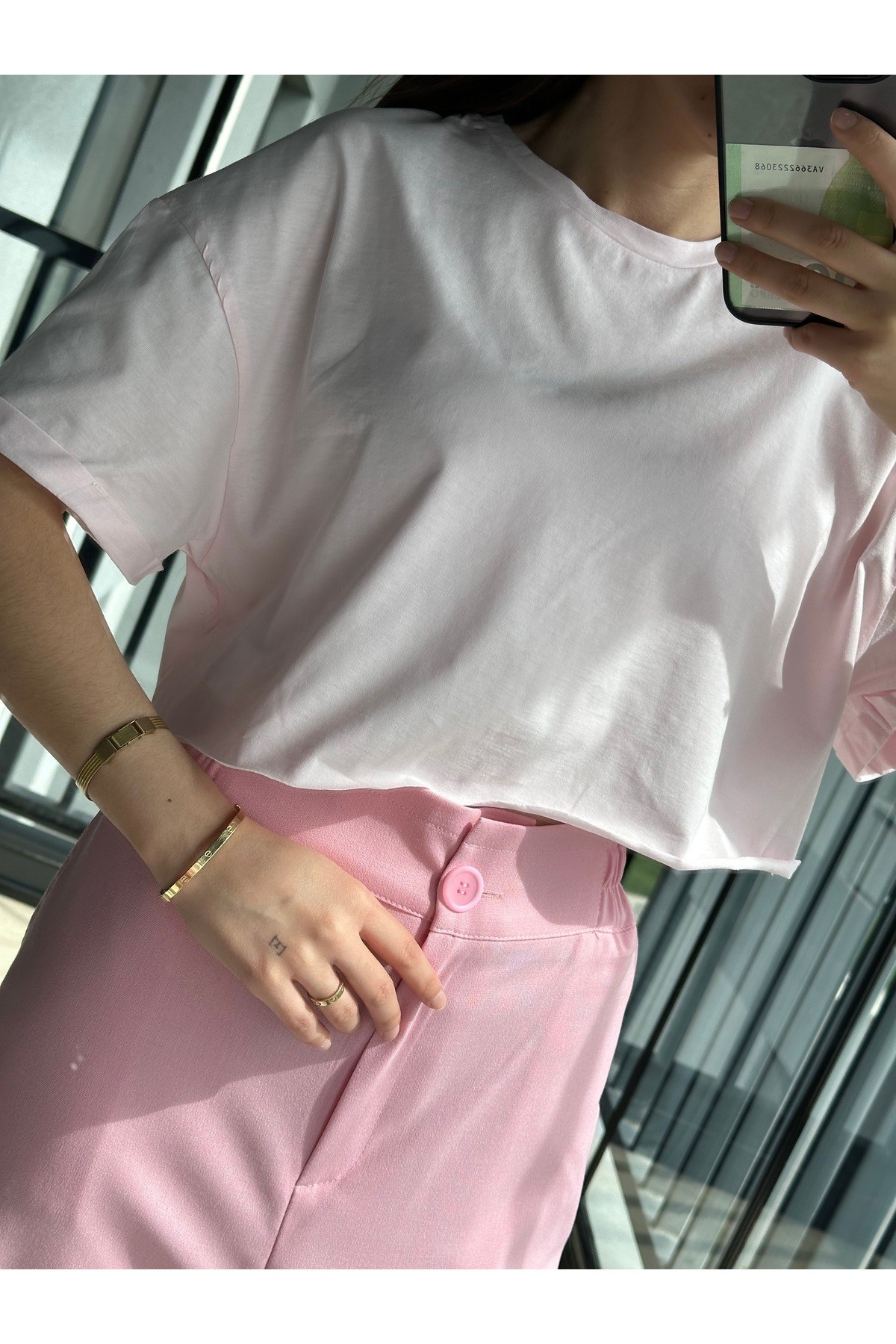 PEMBE CROP TİŞÖRT