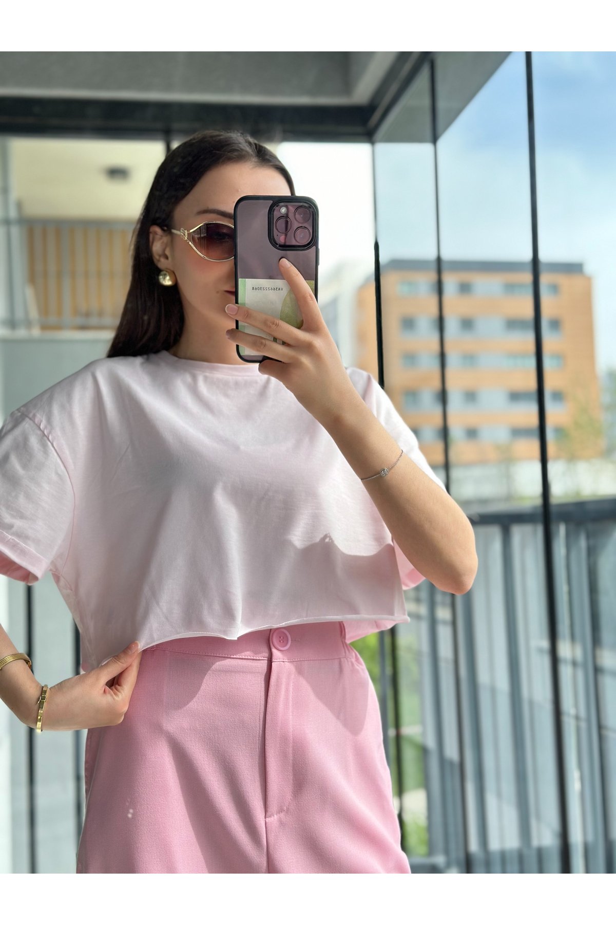 PEMBE CROP TİŞÖRT