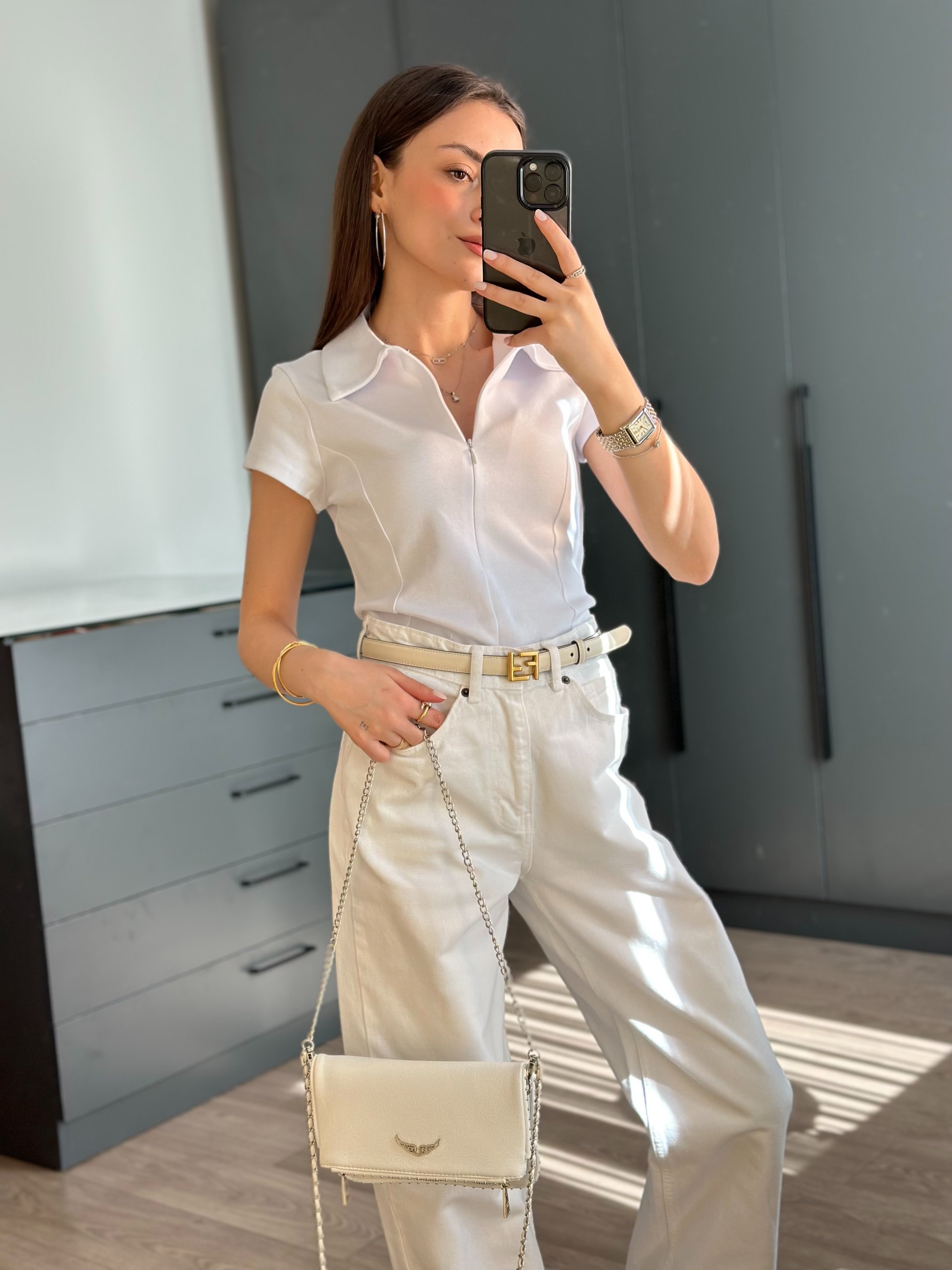 ÖNÜ FERMUARLI BLUZ