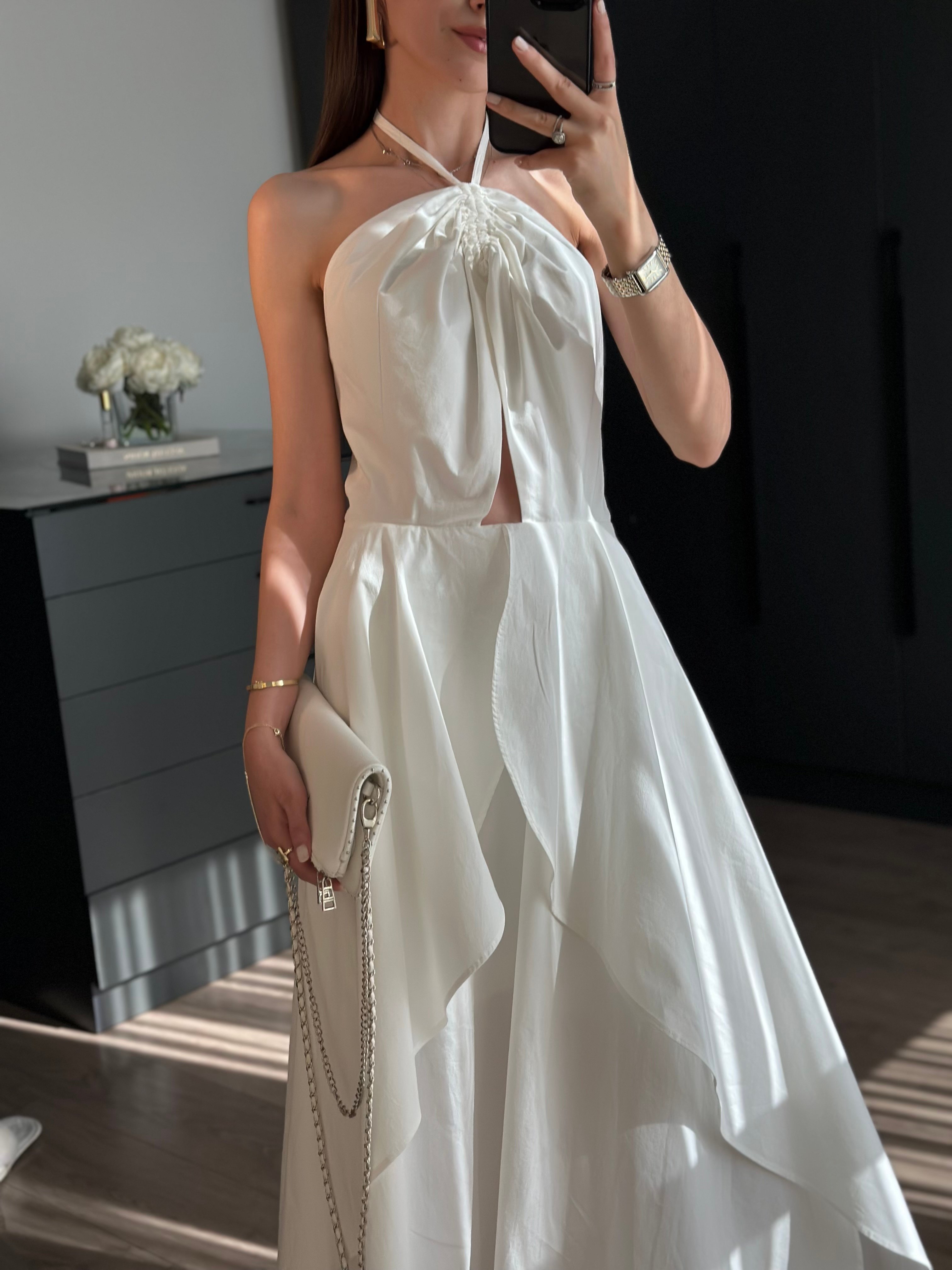 TIANA TASARIM  BOYUNDAN BAĞLAMA MODEL ELBİSE