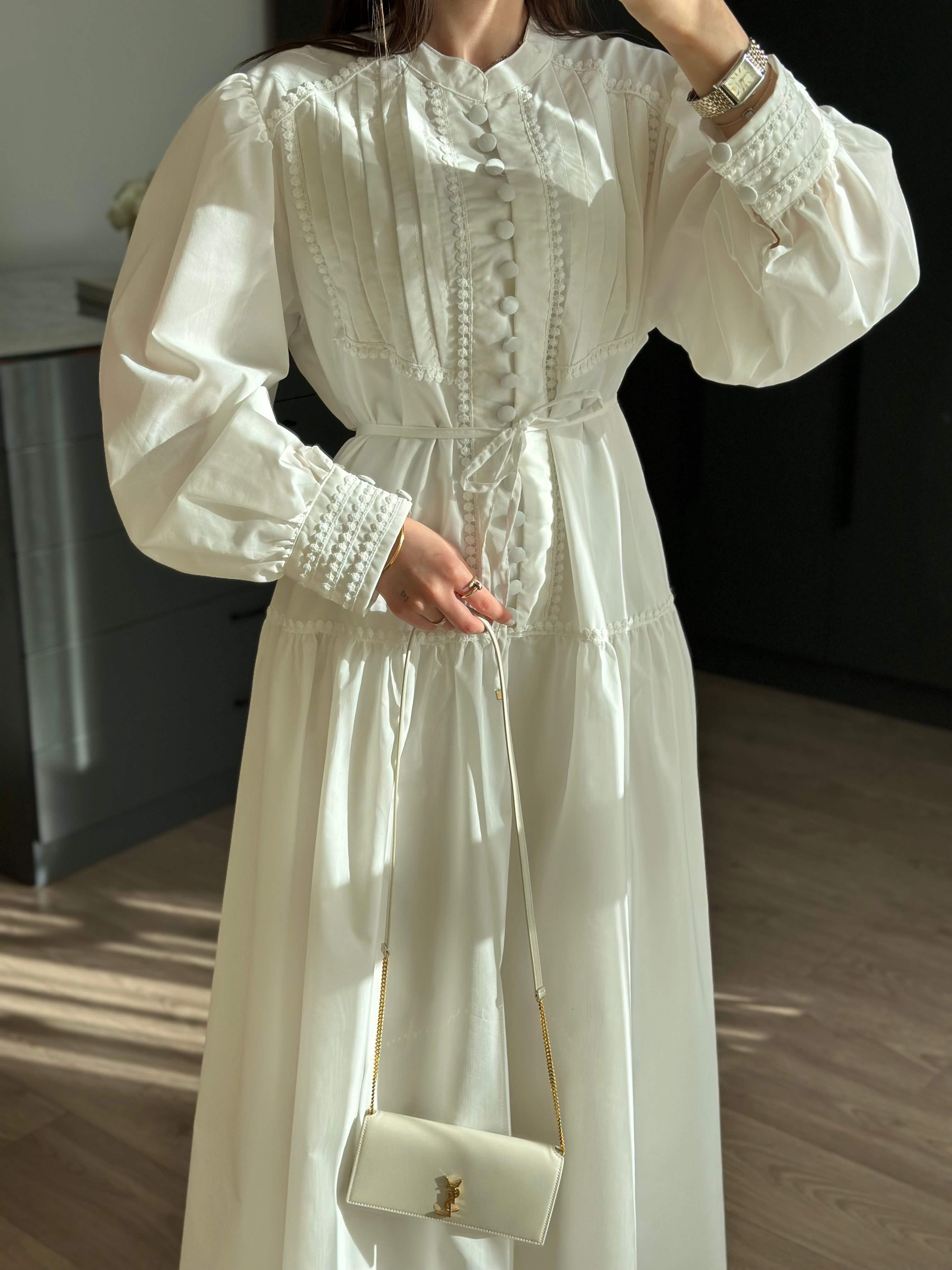 PREMİUM CAMİLLE NERVÜRLÜ DACRON ELBİSE