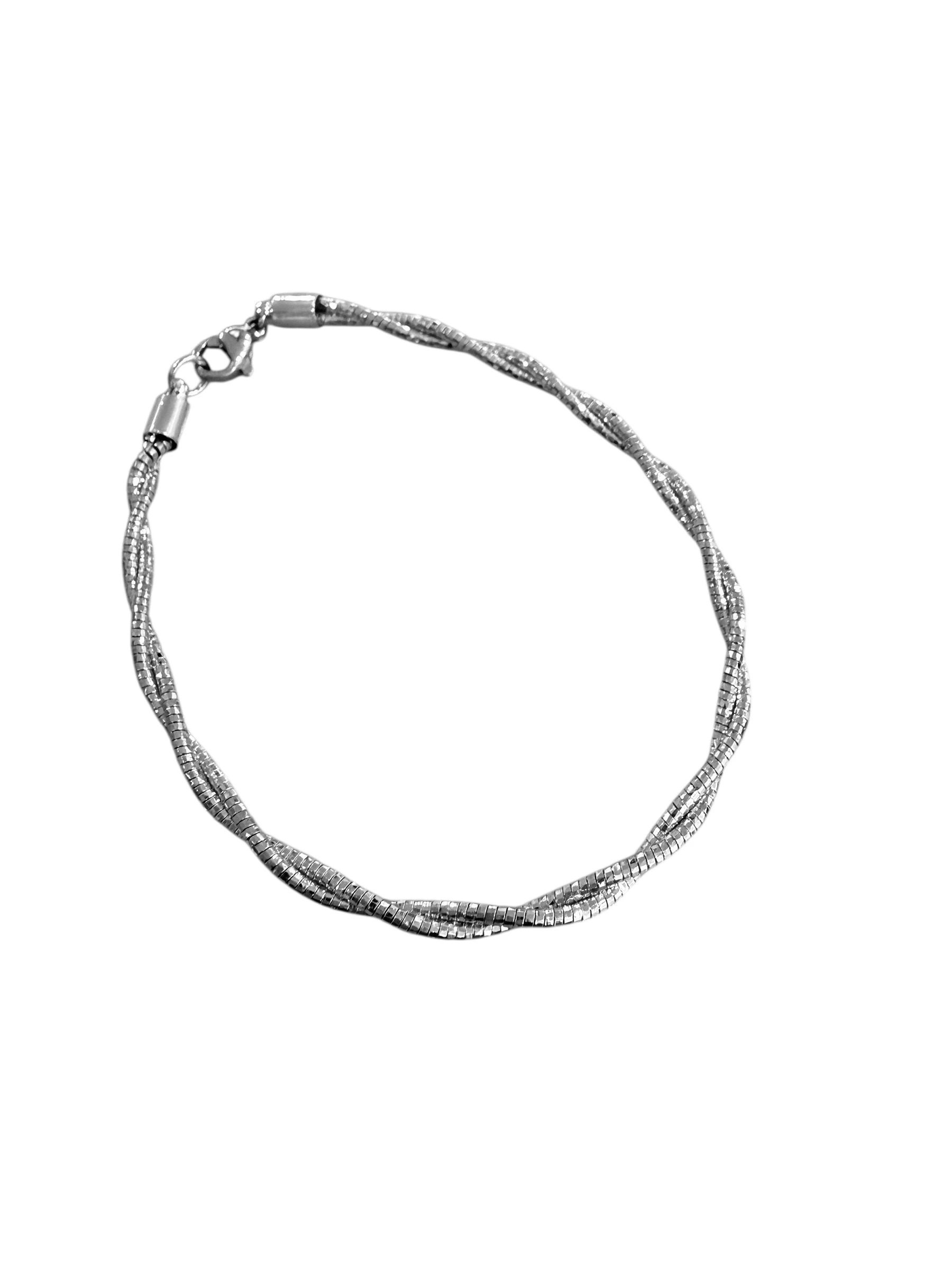 Silver Premium Seri Lazer Kesim Örgü Tel Bileklik