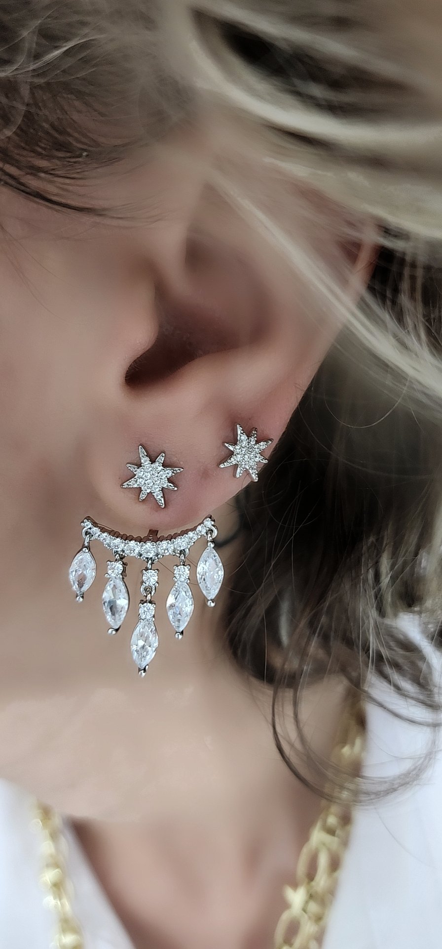 Silver Damla Sallantılı Küpe 