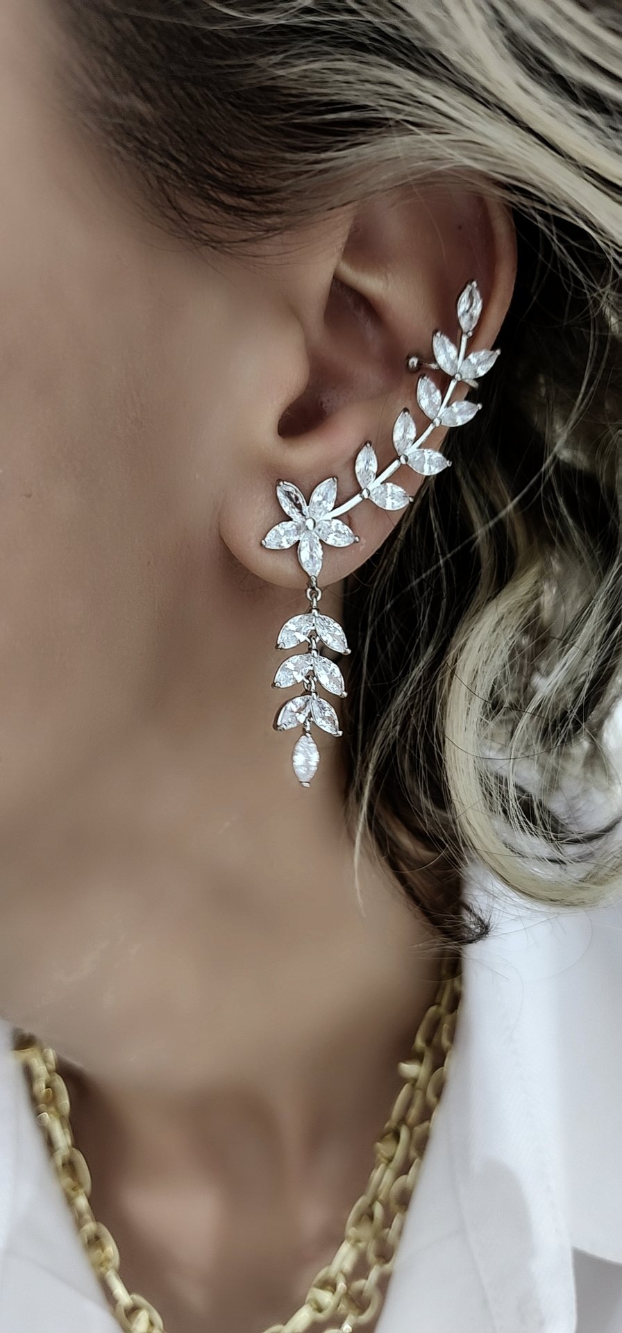 Silver Flower Küpe