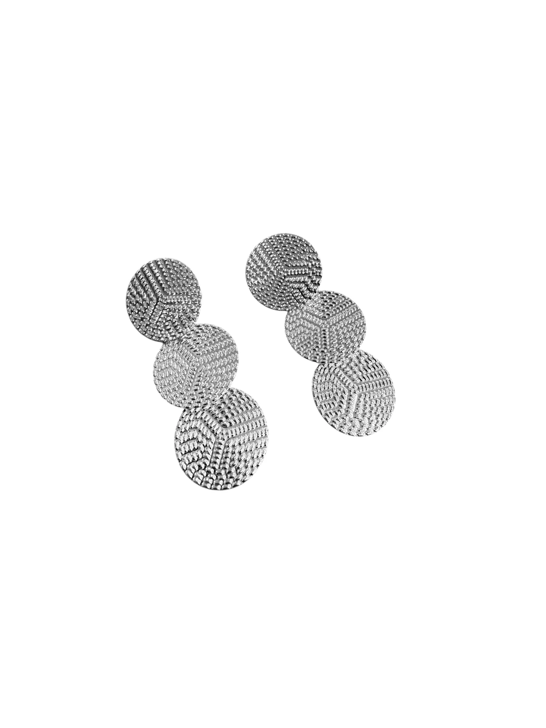 Silver Dövme Oval Küpe 