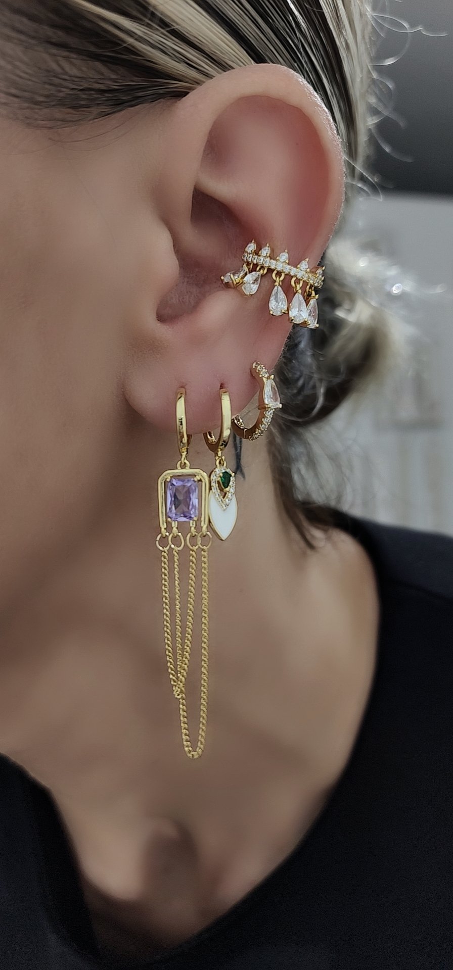 Gold Altılı Set Küpe 