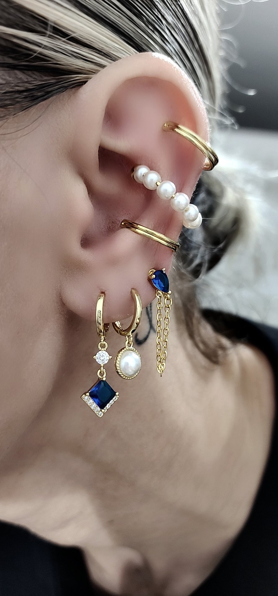 Gold Altılı Set Küpe 