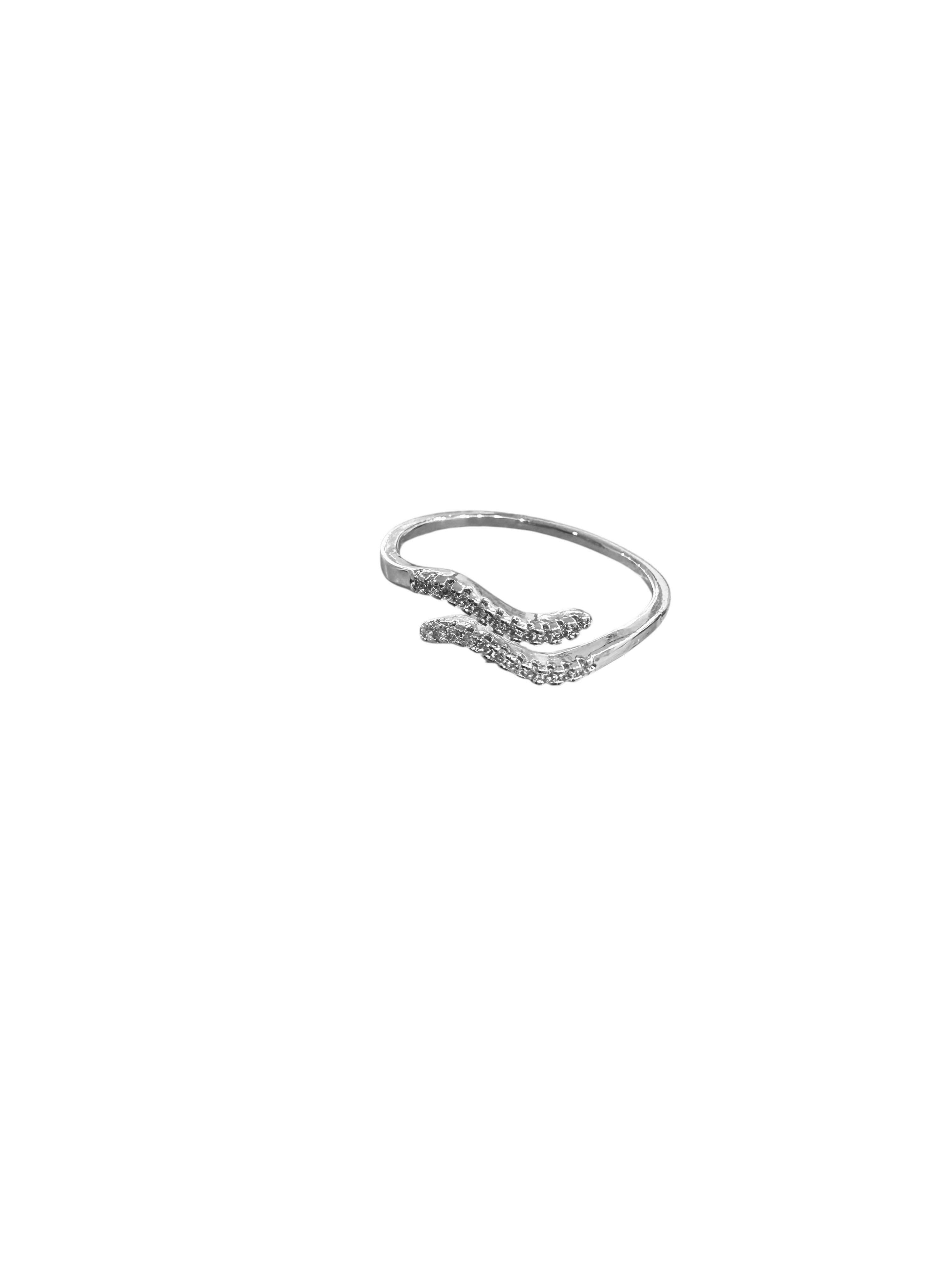 Silver Taşlı Minimal Wave Yüzük 