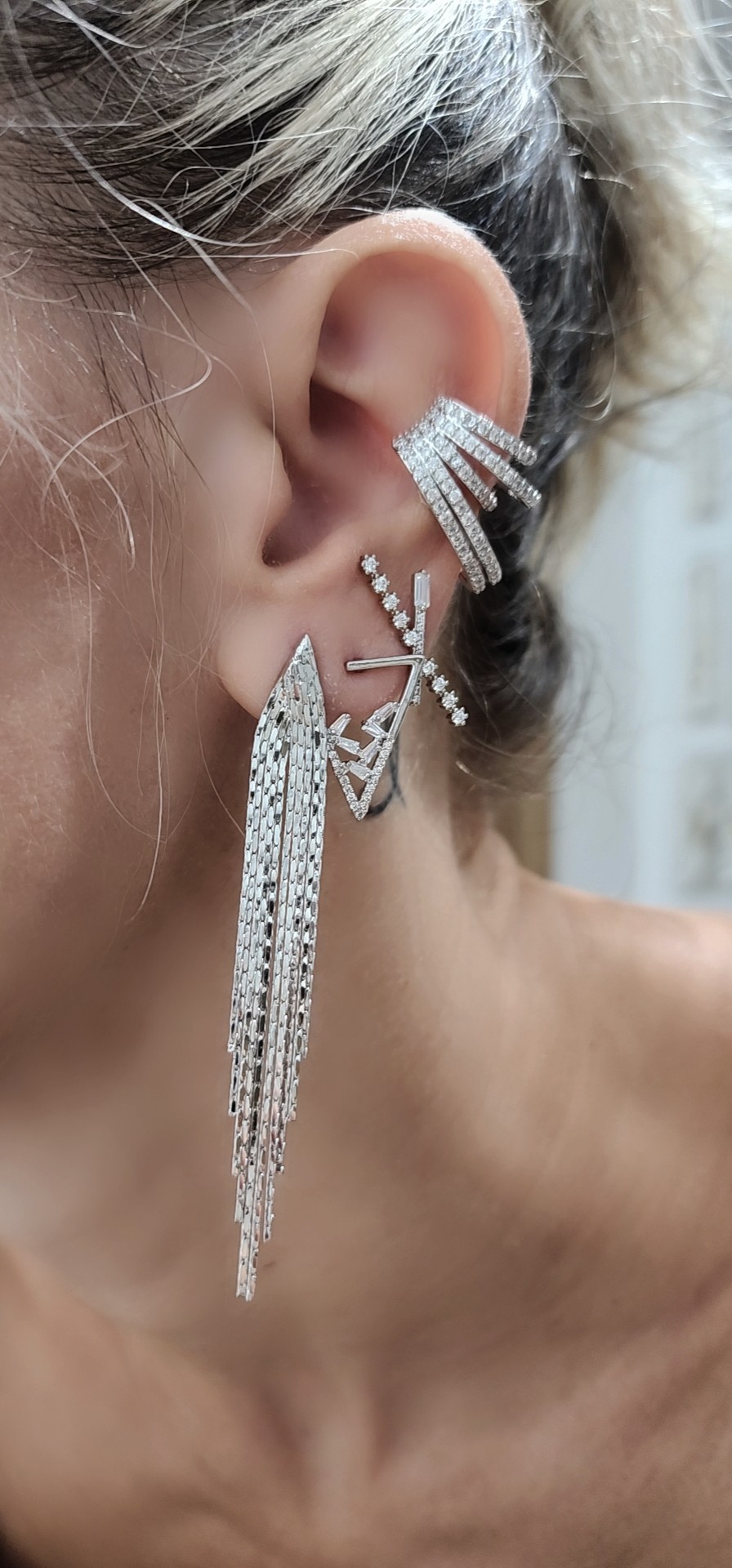 Silver İtalyan İniş Küpe 