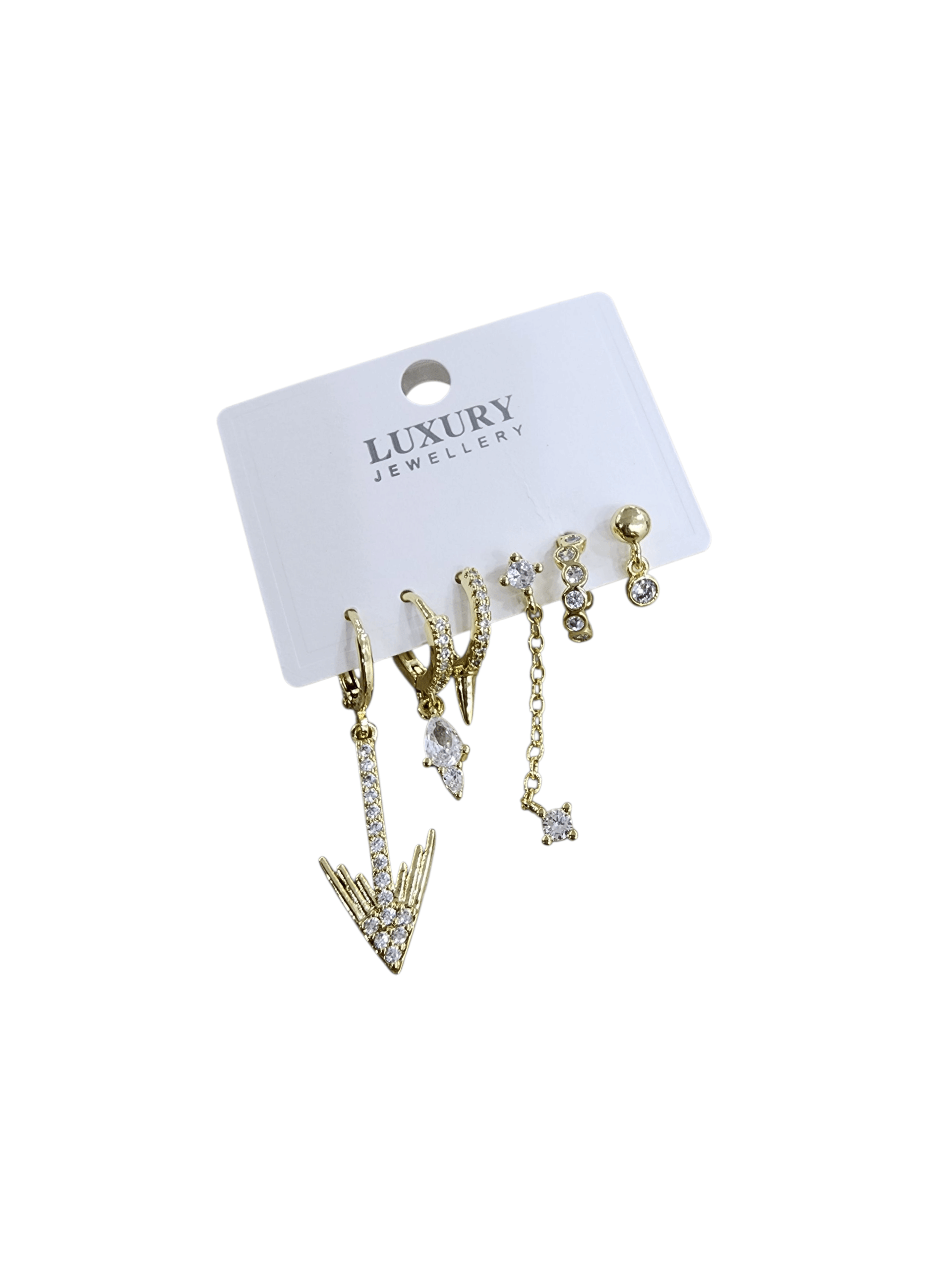 Gold Arrow Altılı Set Küpe