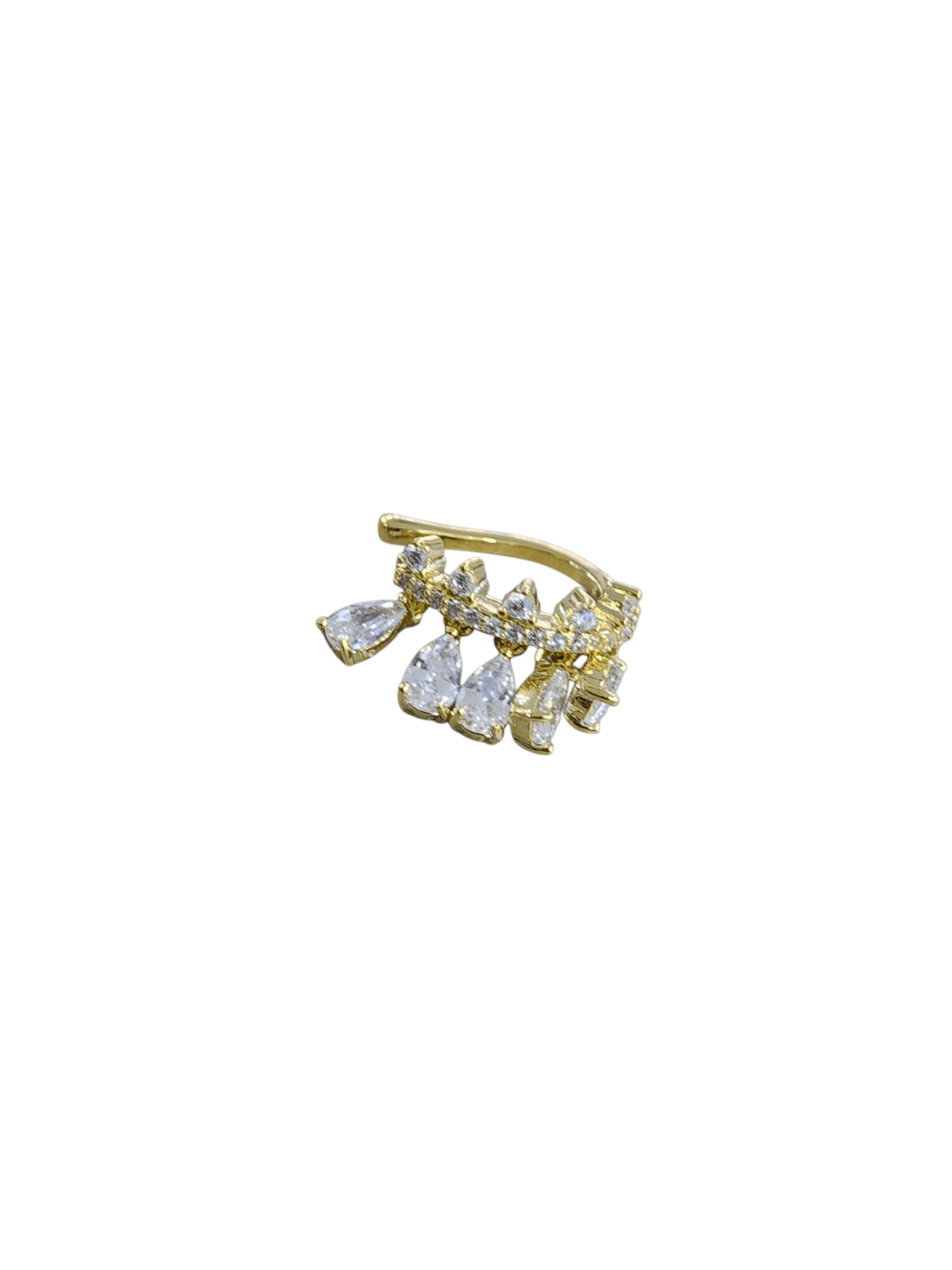 Gold Damla Sallantılı Sıkıştırmalı Kıkırdak Küpe
