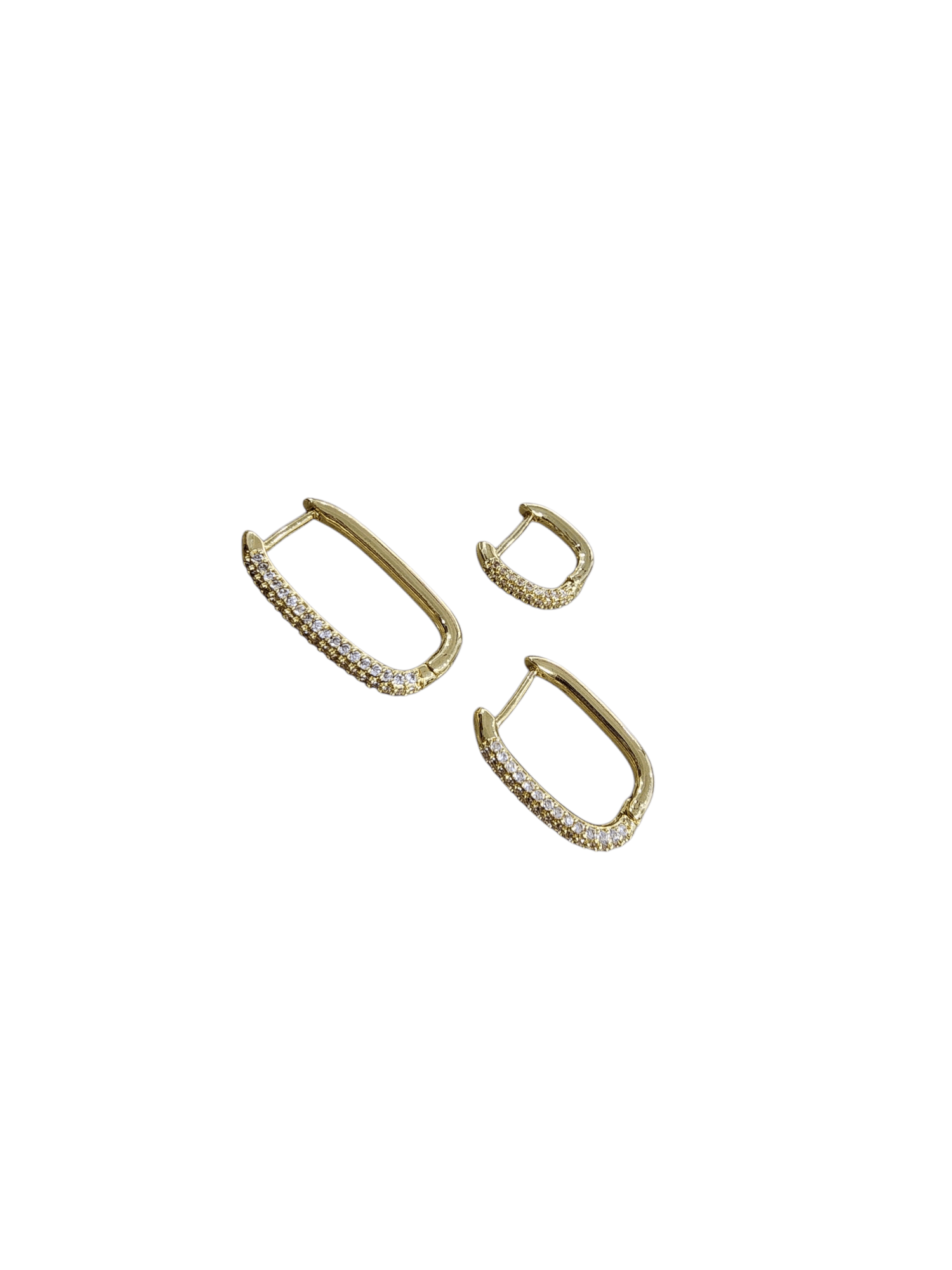 Gold Zirkon Taşlı Gen Set Küpe