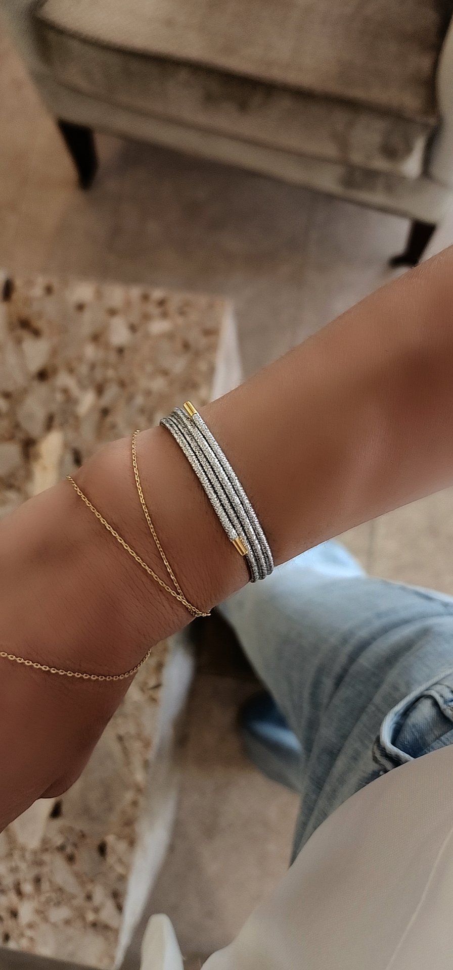 Silver Mıknatıslı Çok Yönlü Halhal Bileklik