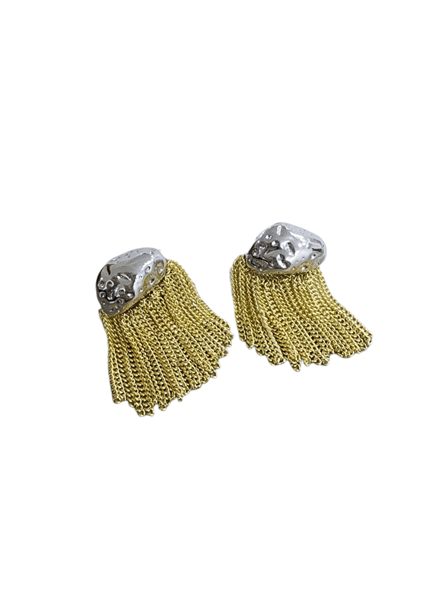 Silver Gold Saçak Küpe