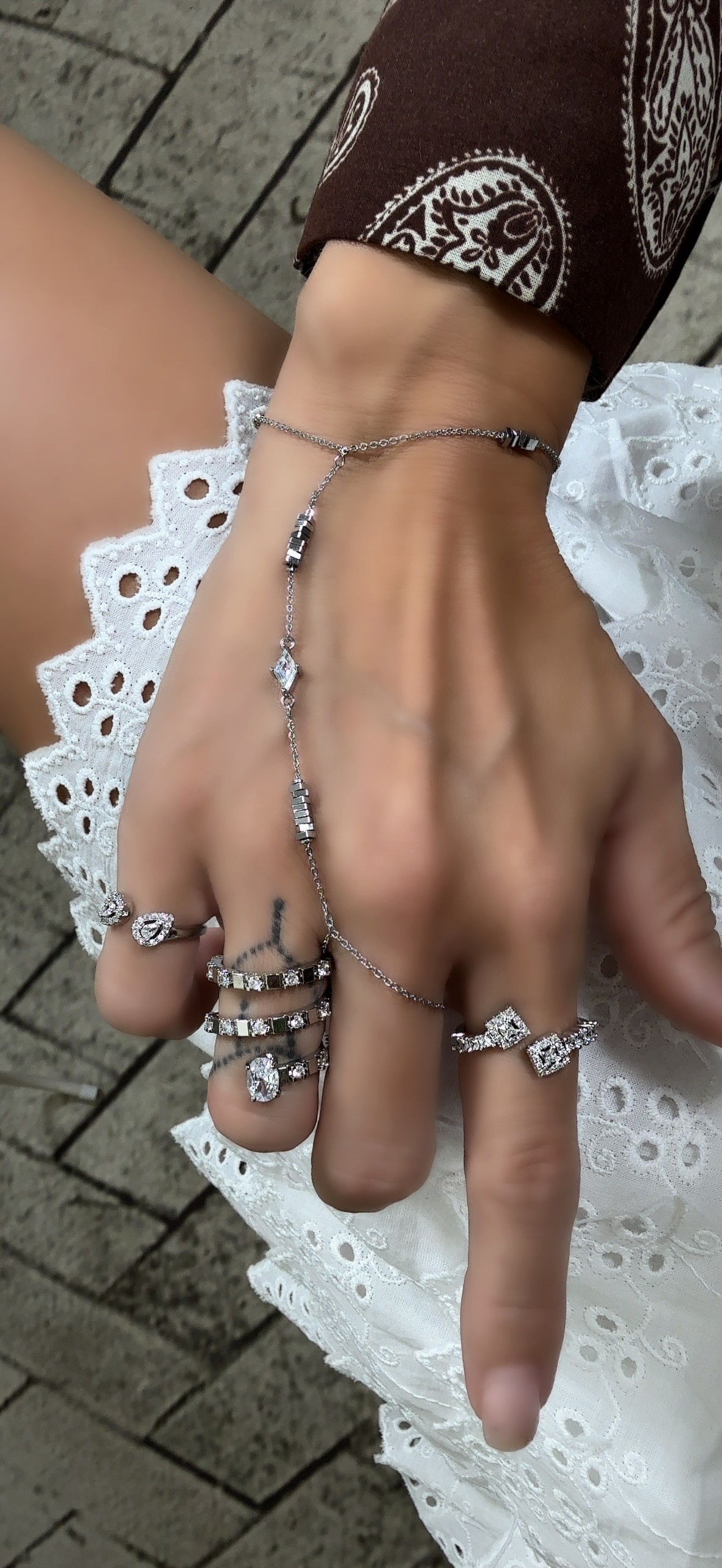 Silver Premium Seri Küp Damla Taş Detay Şahmeran