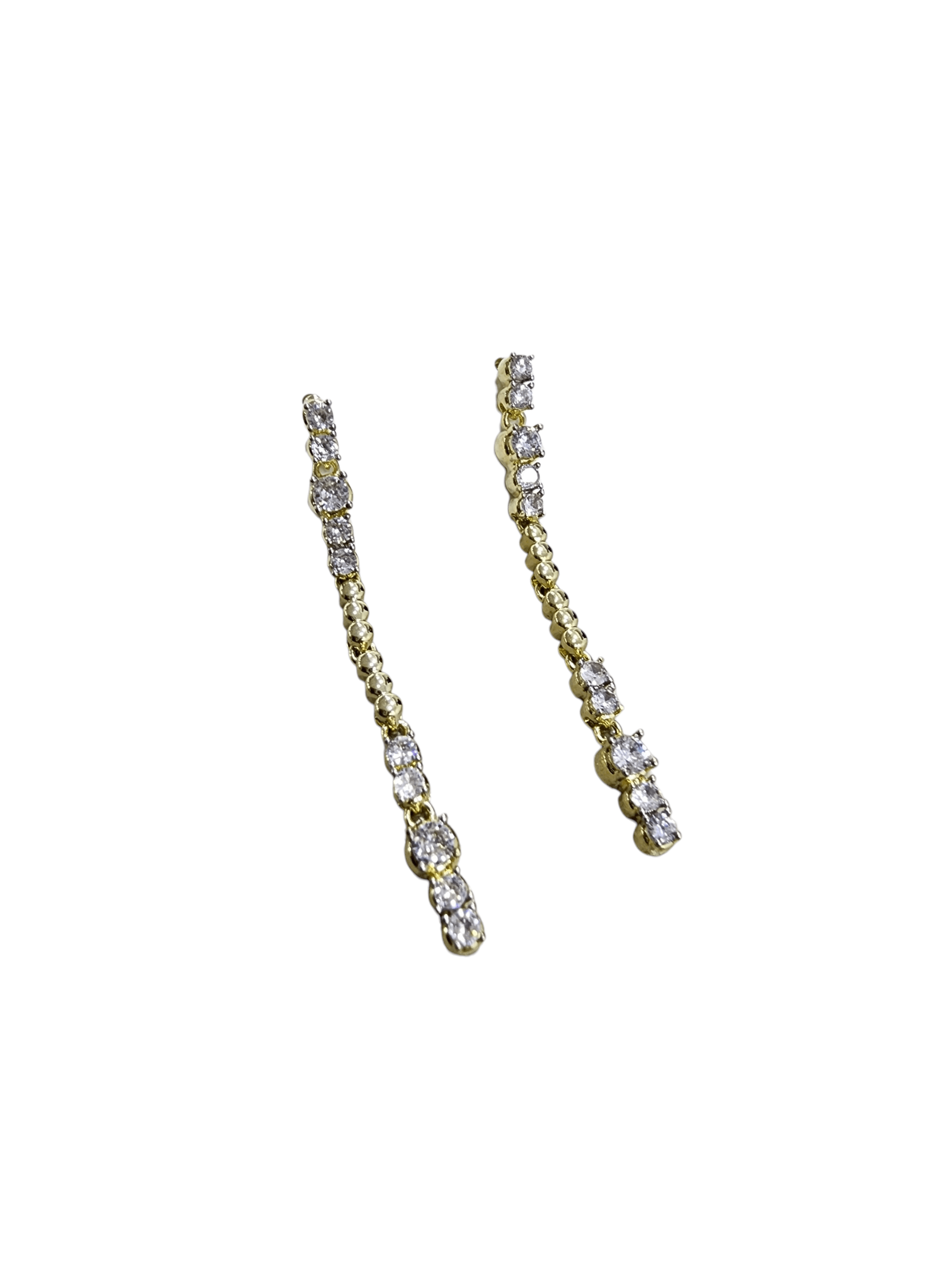 Gold Zirkon Taşlı İp Küpe 