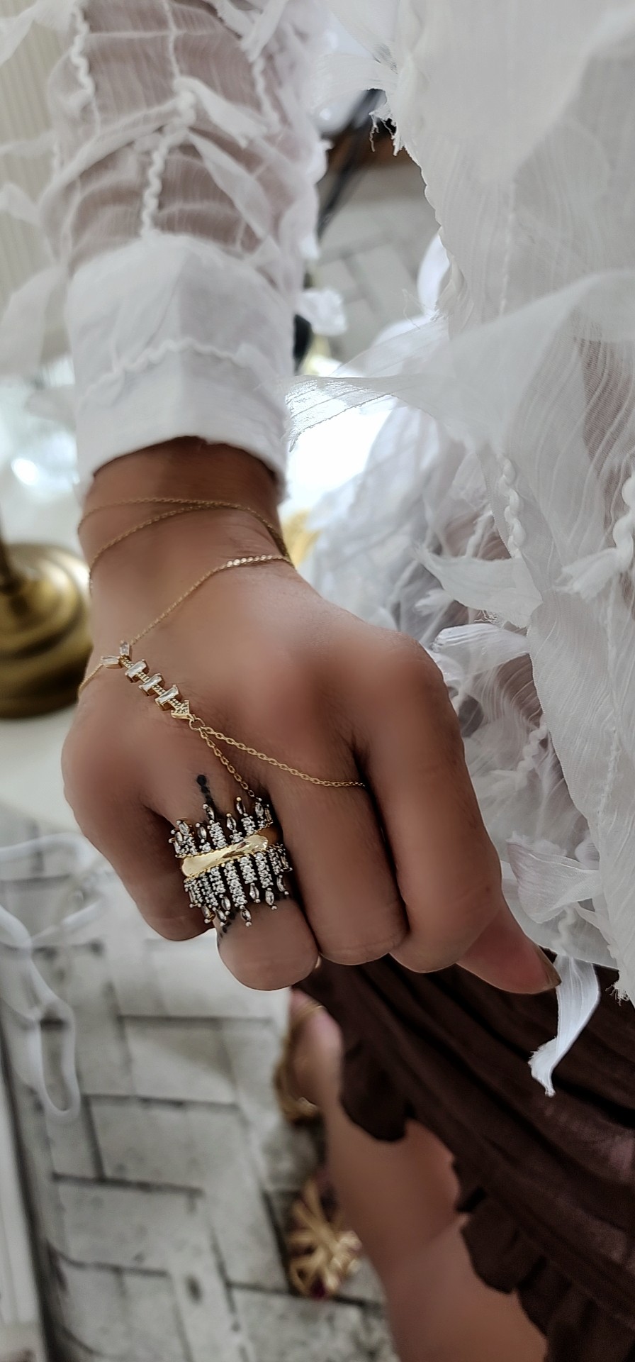 Gold Silver Tasarım Yüzük 
