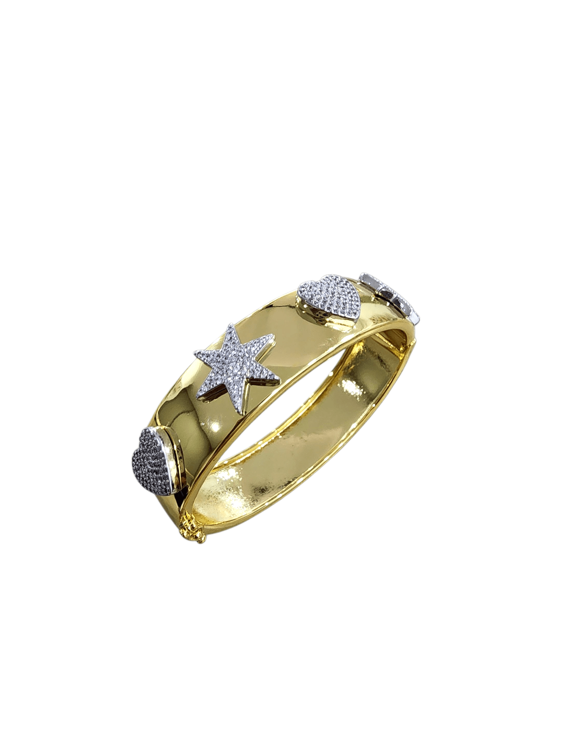 Gold Premium Seri Silver Kalp Yıldız Objeli Bileklik