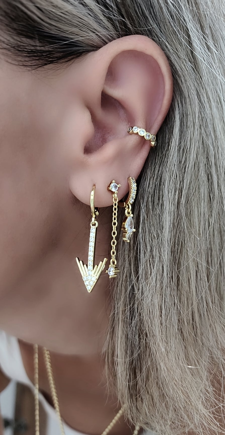 Gold Arrow Altılı Set Küpe
