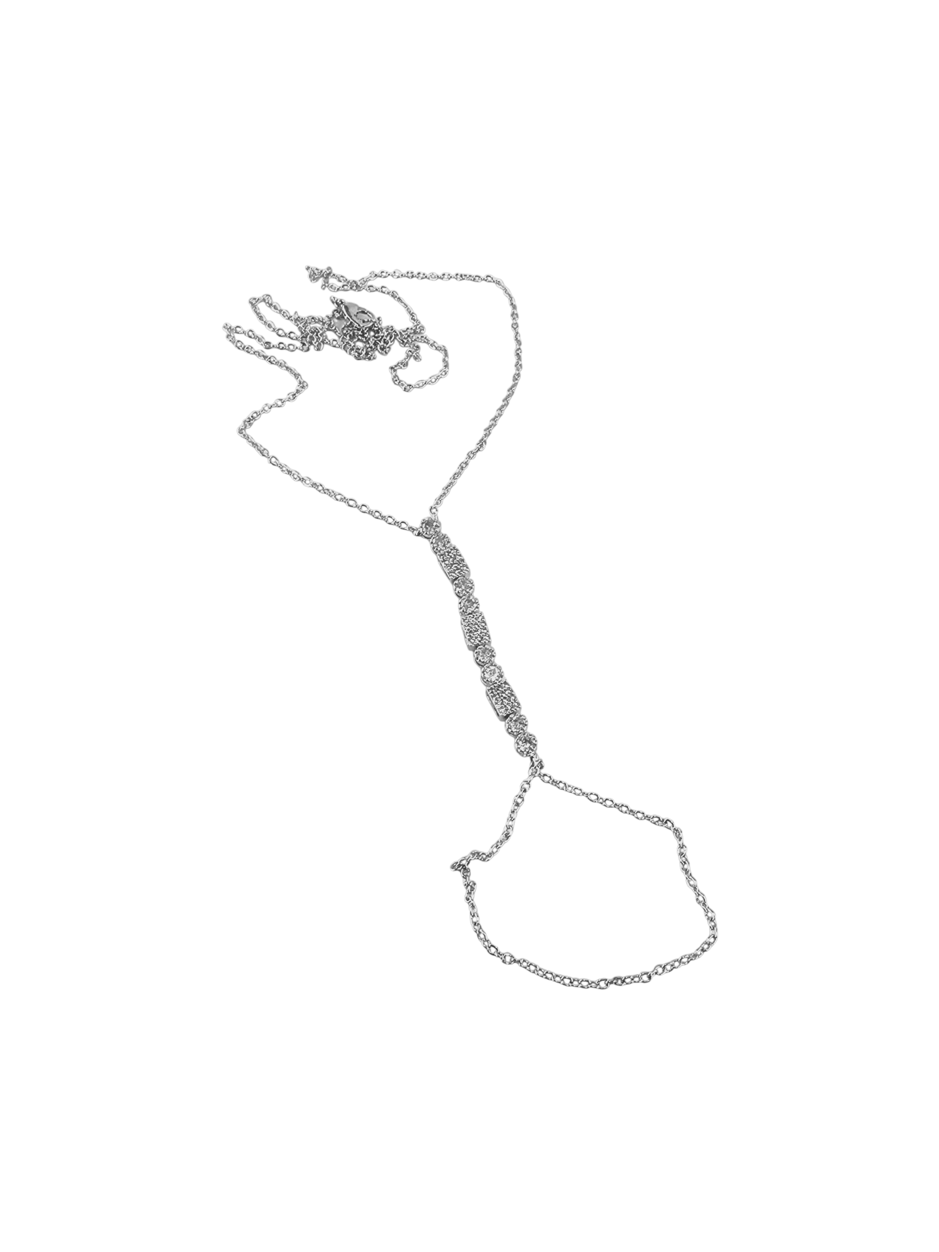 Silver Zirkon Oval Kare Taşlı Şahmeran
