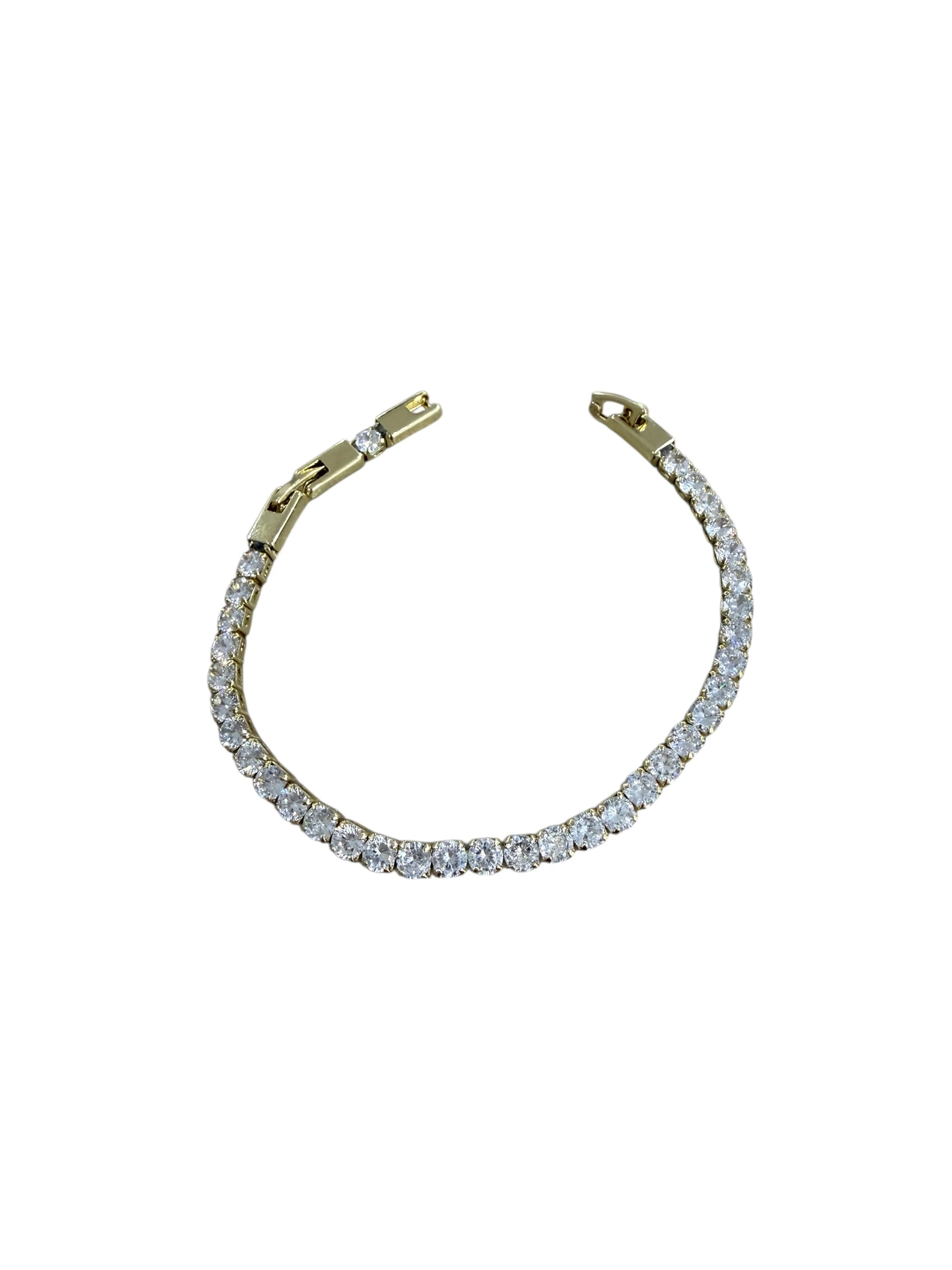 Gold Premium Seri Zirkon Taşlı Su Yolu Bileklik 