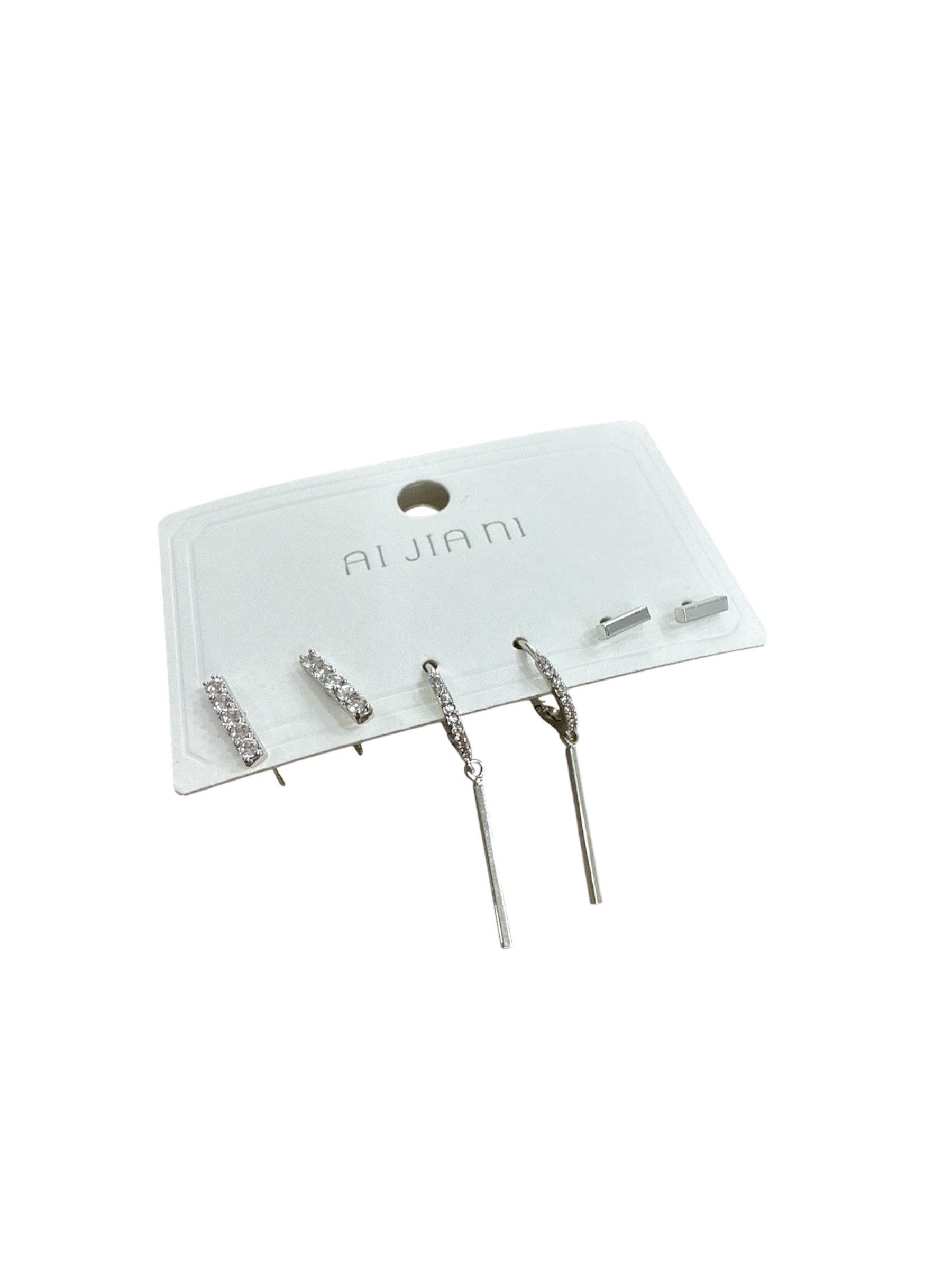 Silver Çubuk Set Küpe 