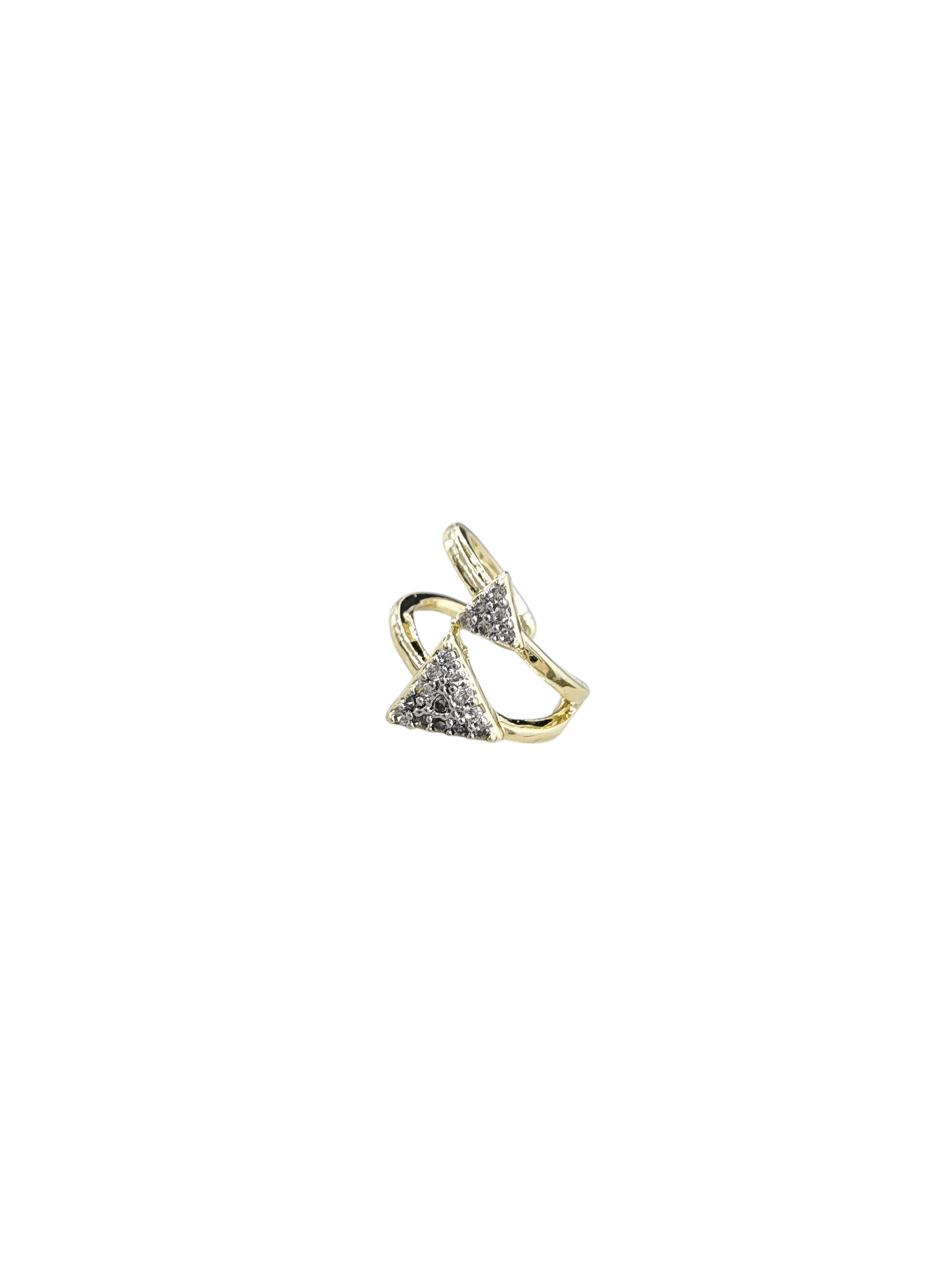 Gold Silver Gen Taşlı Minimal Sıkıştırmalı Kıkırdak Küpe